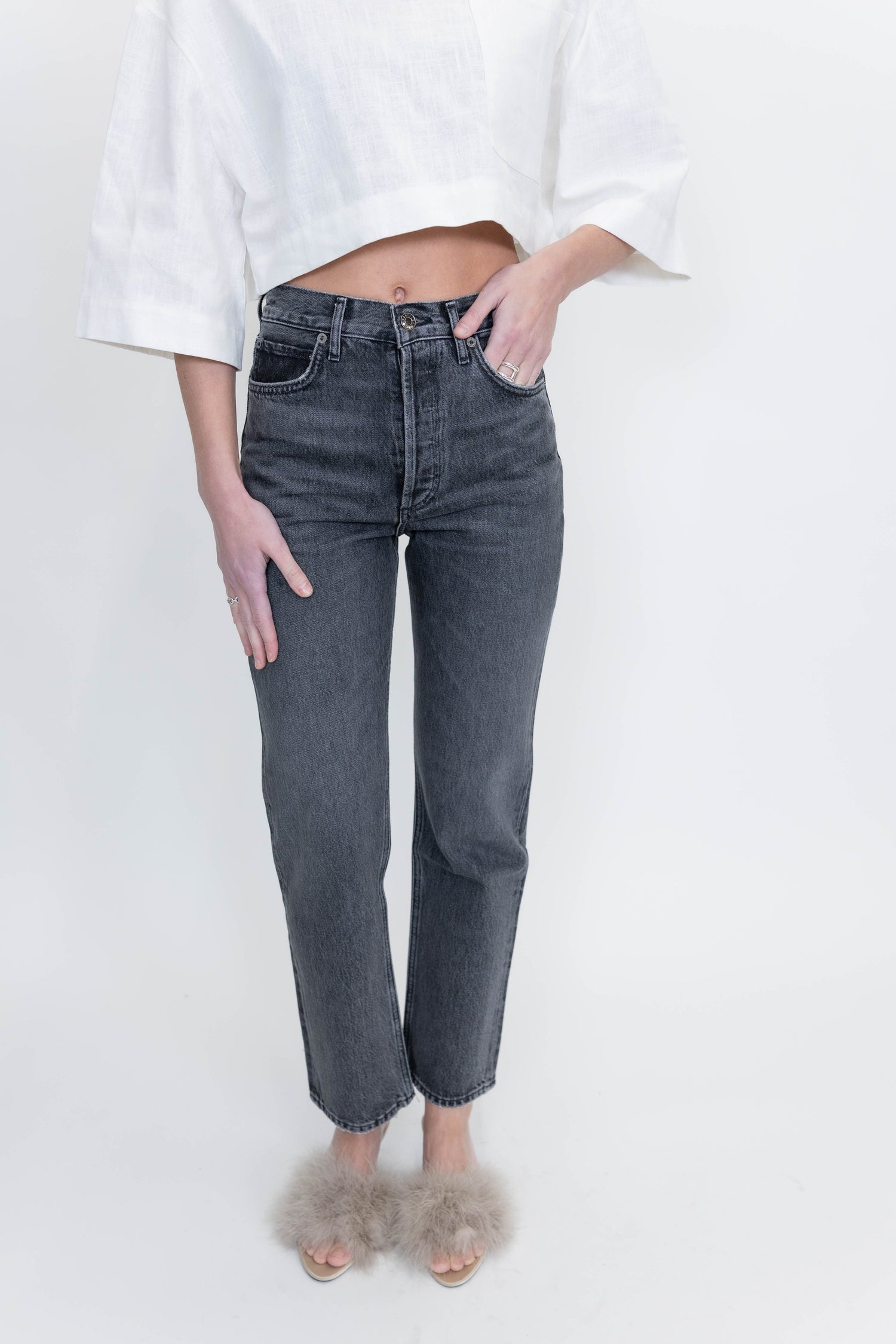 90'S PINCH WAIST HIGH RISE STRAIGHT IN UNDERGROUND JEANS AGOLDE 