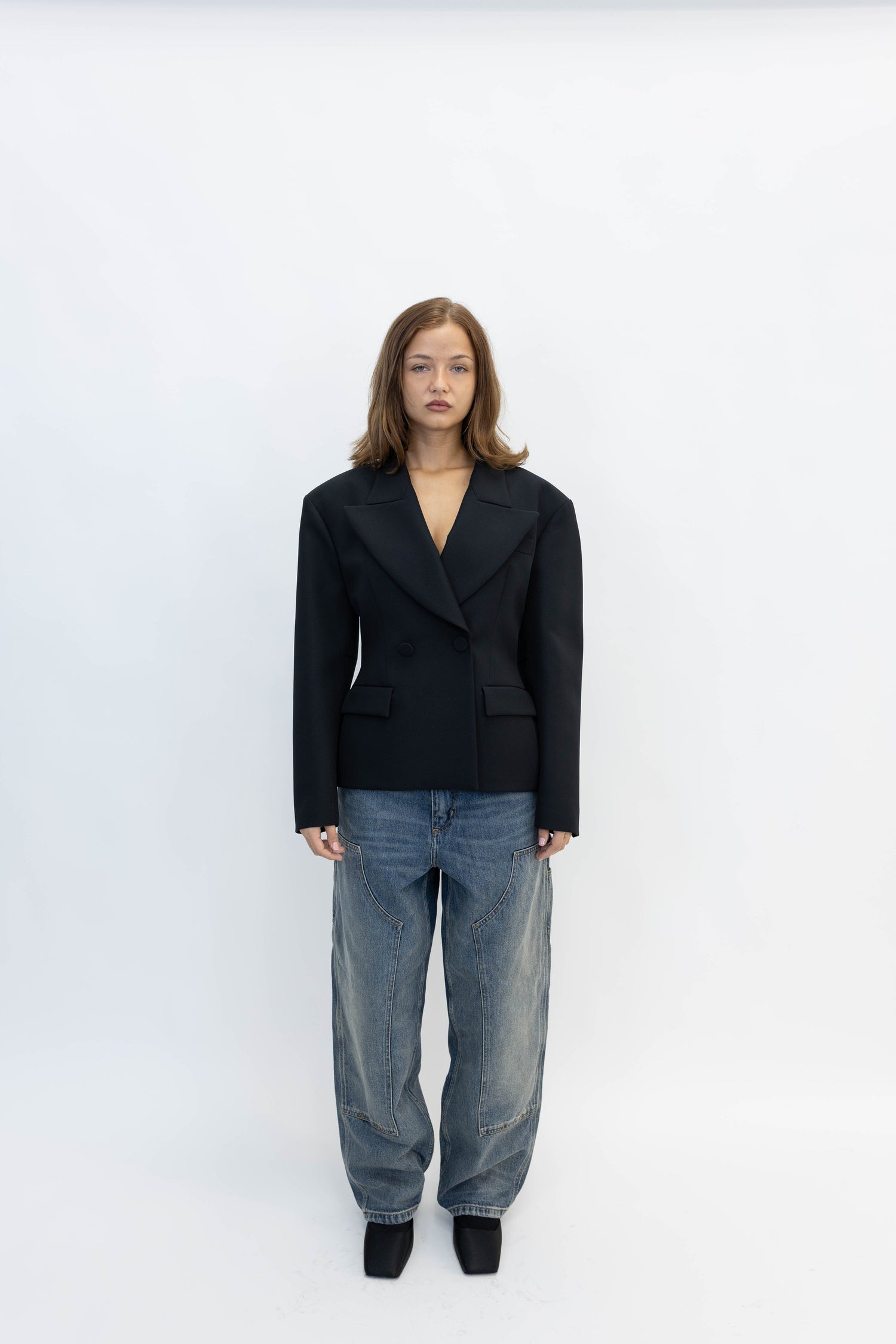 BRANDON DOUBLE KNEE PANT IN BLUE WORN USED WASH JEANS CARHARTT 