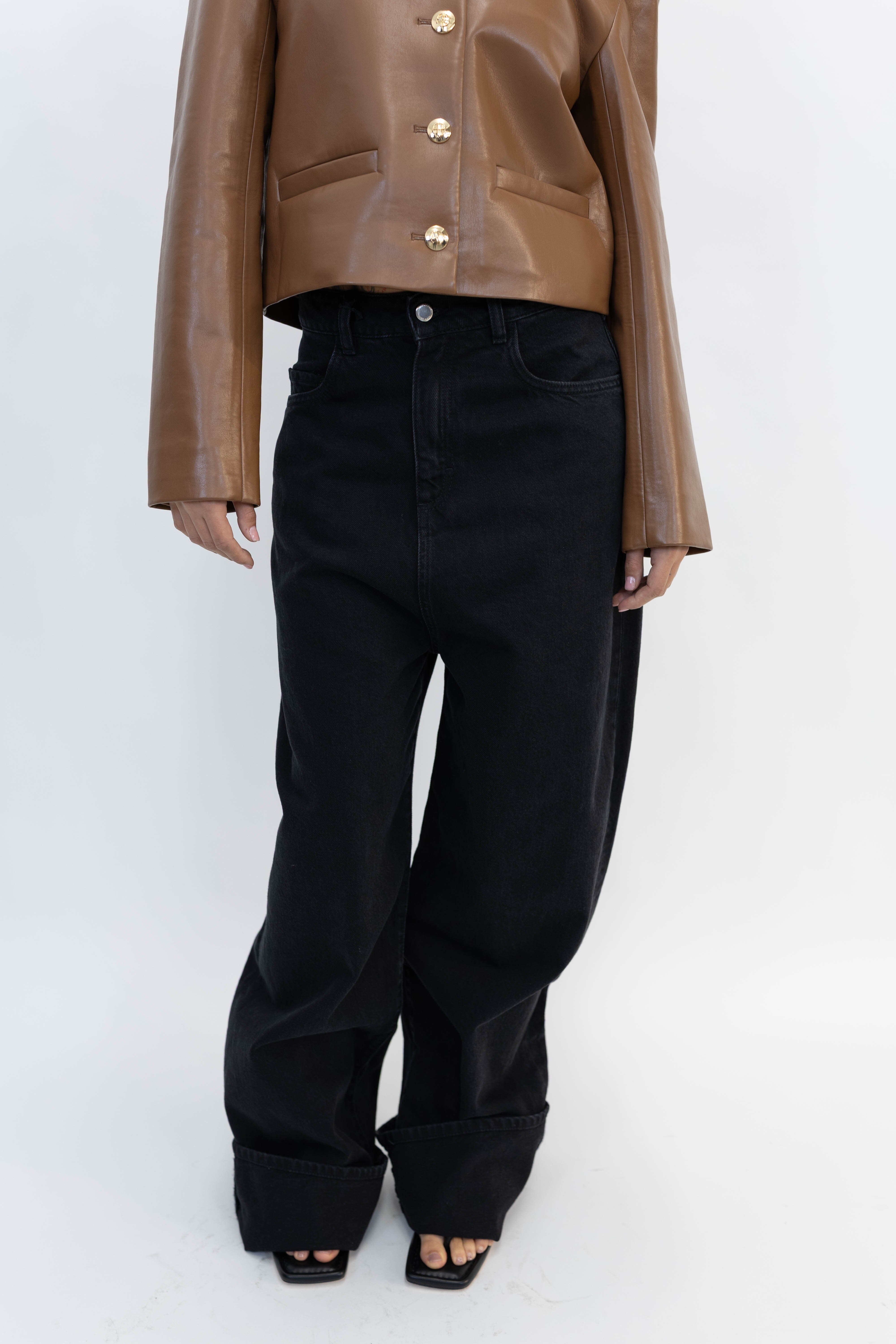 COCO WIDE JEANS IN GRAPHITE BLACK JEANS ICON DENIM 