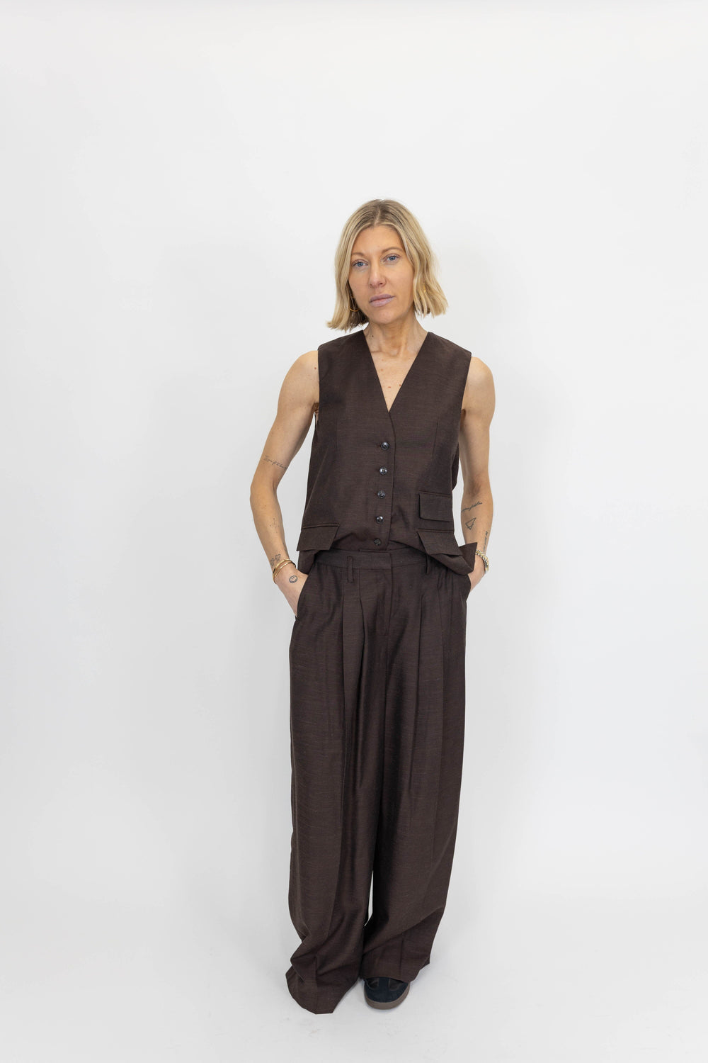 SAMOS VEST IN JAVA BROWN JACKET HERSKIND 