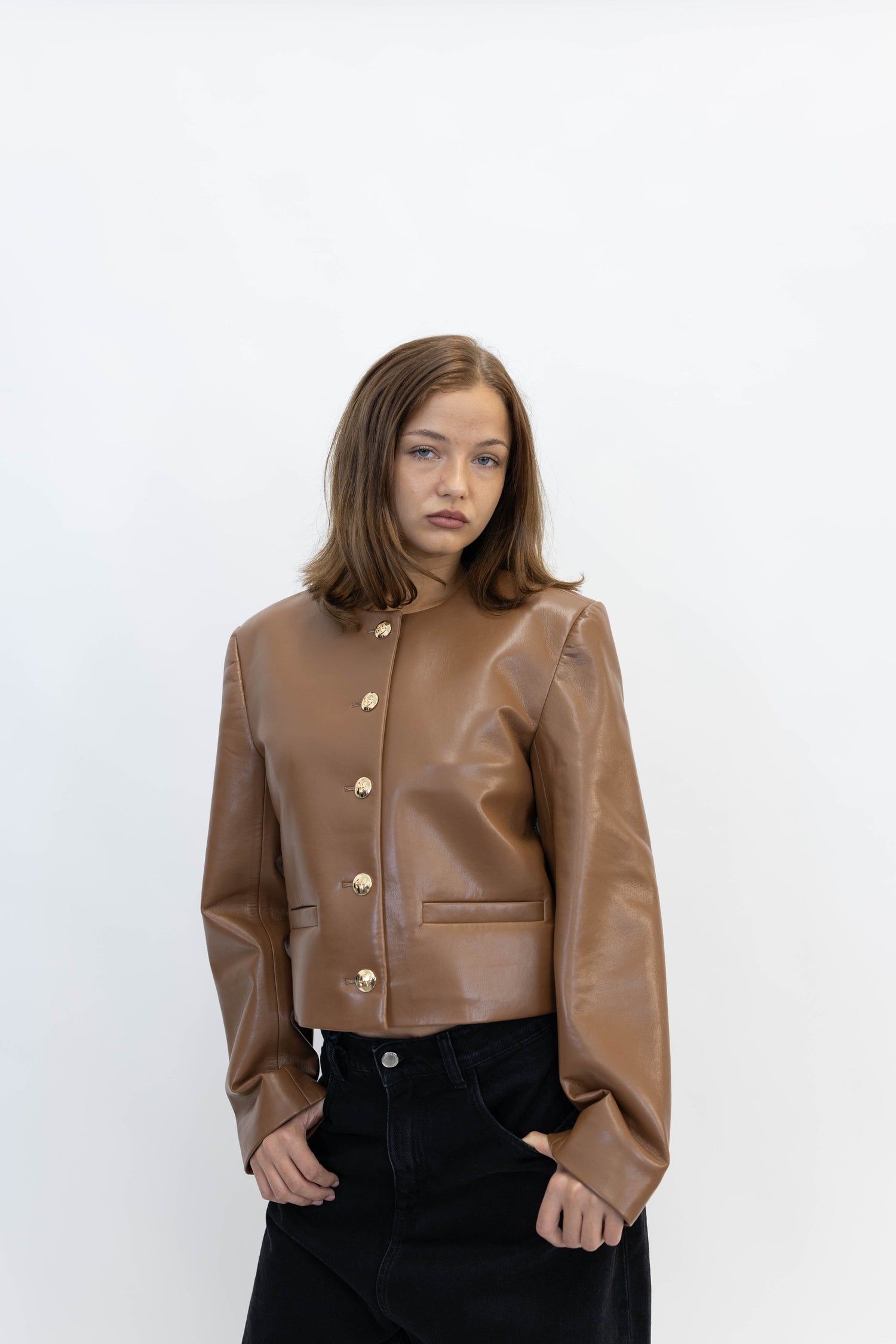 AMBER JACKET IN COGNAC JACKET ANINE BING 