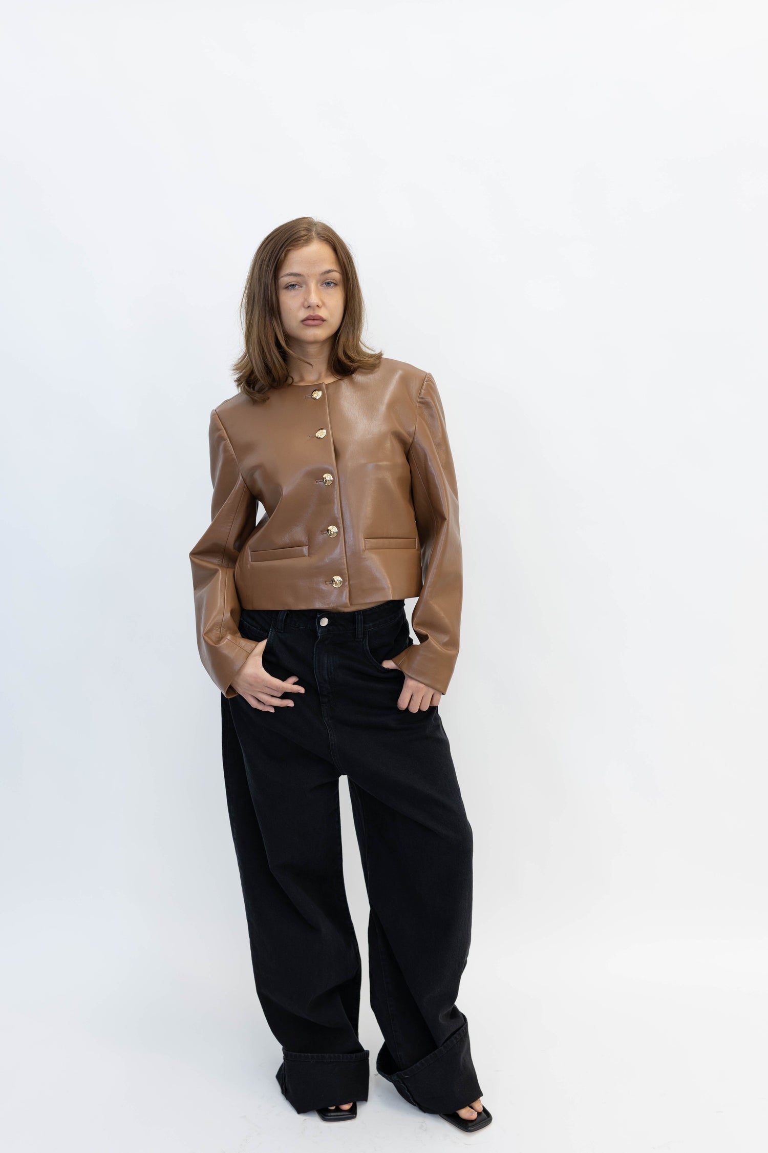 AMBER JACKET IN COGNAC JACKET ANINE BING 