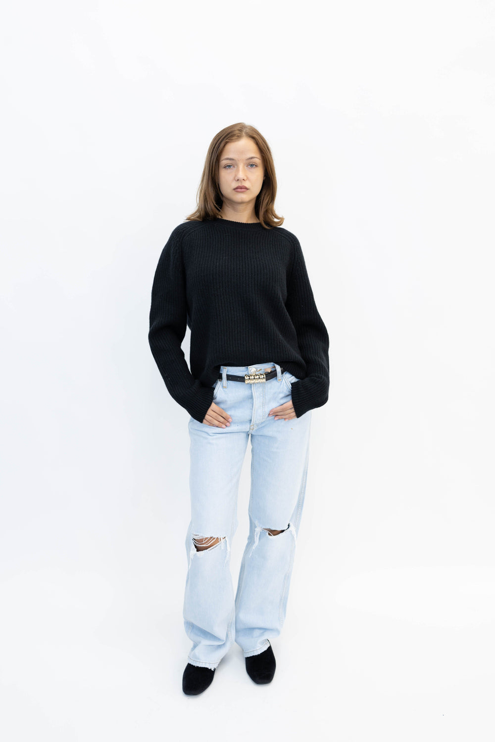 90’S HIGH RISE LOOSE IN BLEACH DESTROY JEANS REDONE 