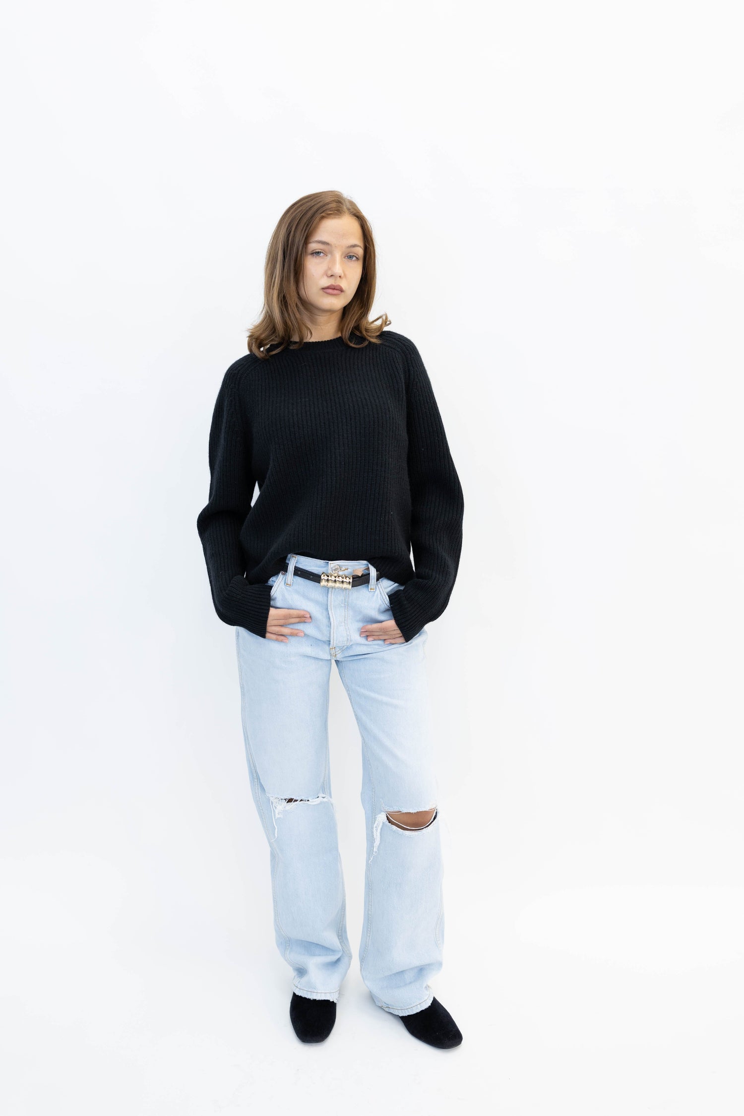 90’S HIGH RISE LOOSE IN BLEACH DESTROY JEANS REDONE 