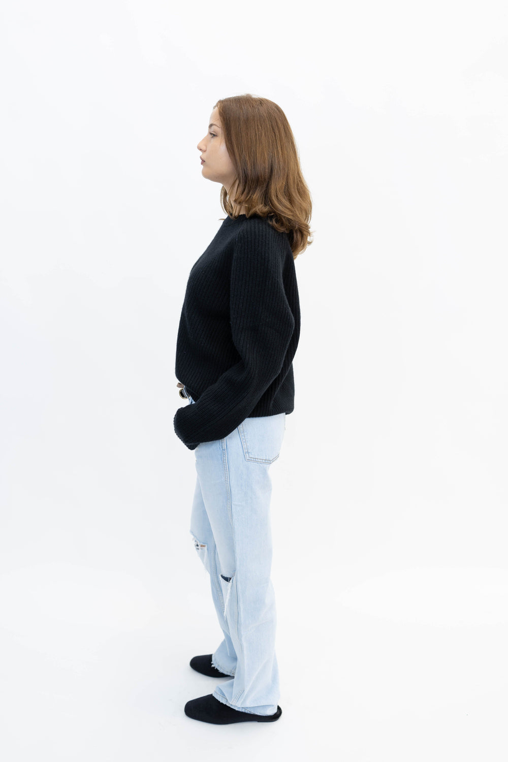 HARRIS CASHMERE BLEND BLOUSE IN BLACK KNIT HERSKIND 