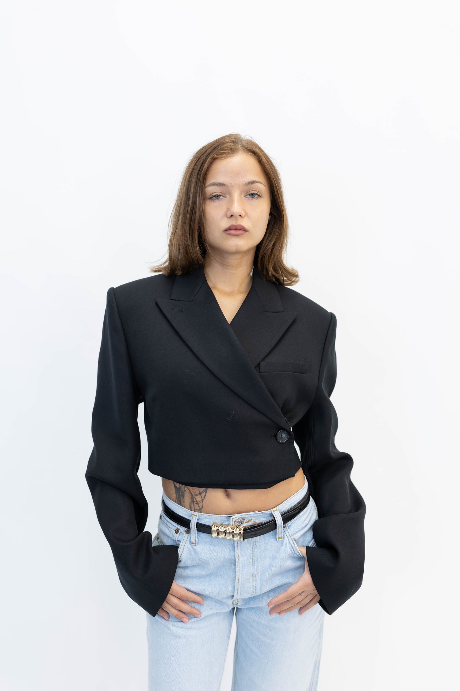 GAVINO CROP BLAZER IN BLACK BLAZER MAXMARA 