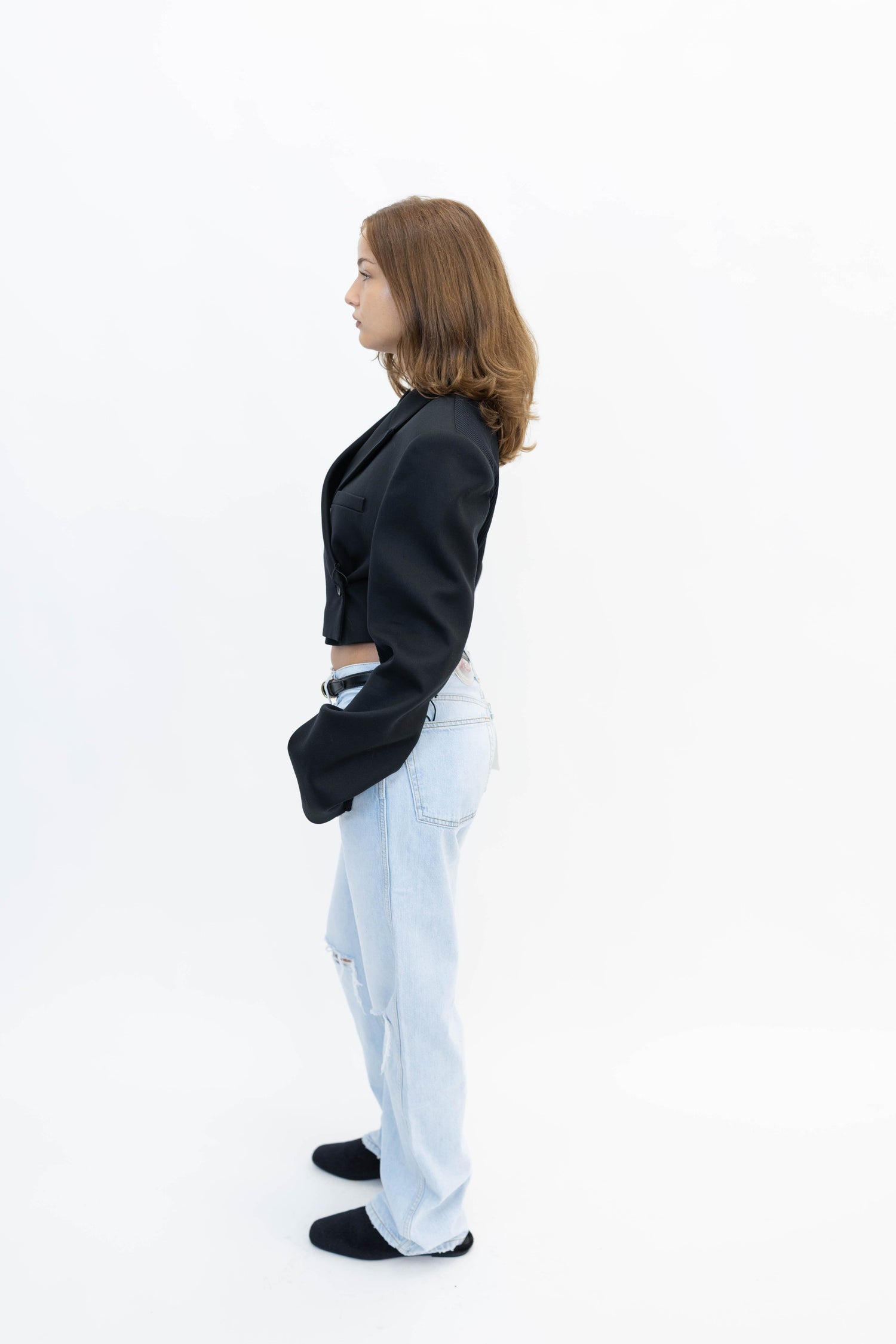 GAVINO CROP BLAZER IN BLACK BLAZER MAXMARA 