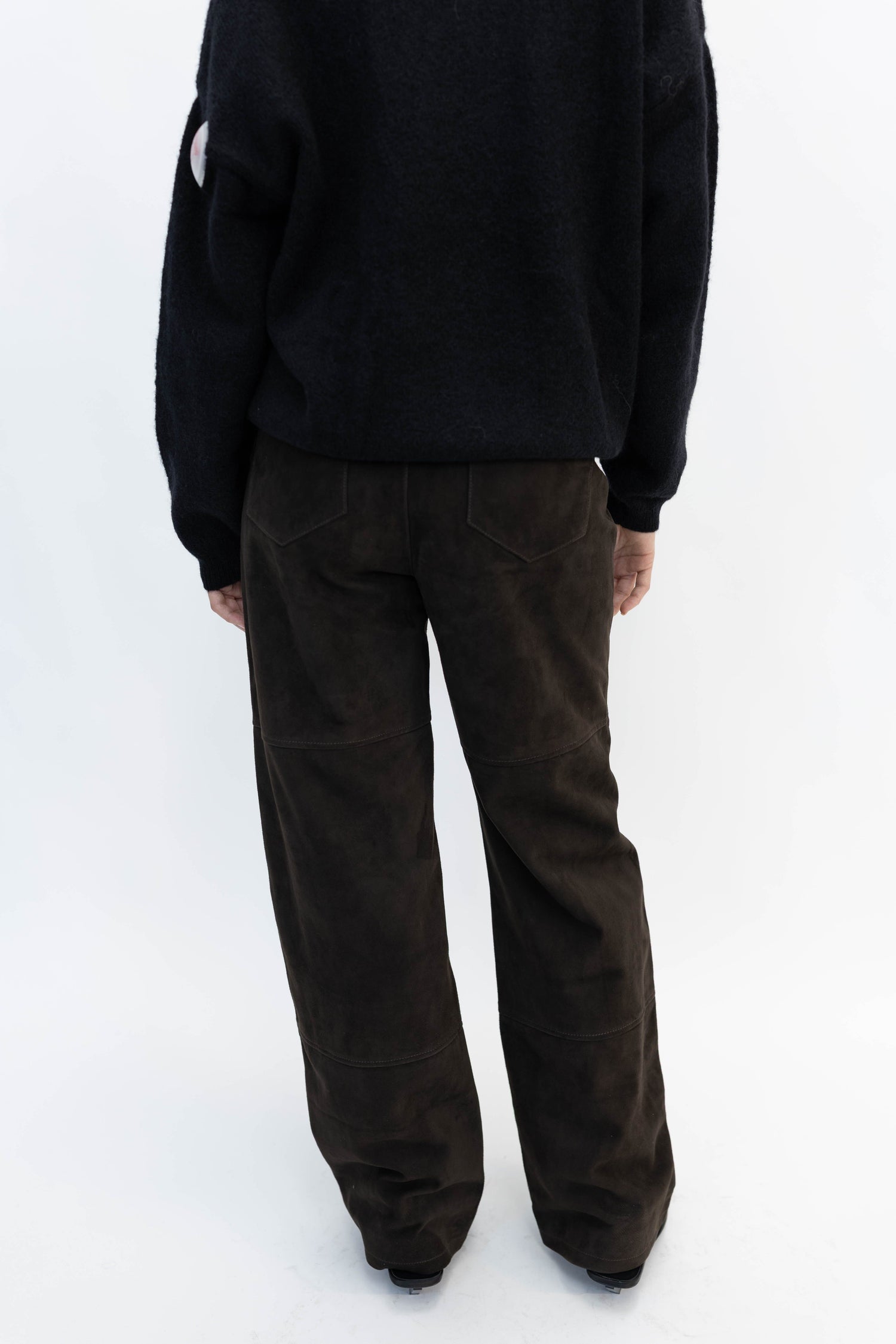 SPIRIT SUEDE TROUSERS IN CHOCOLATE PANT OVAL SQUARE 