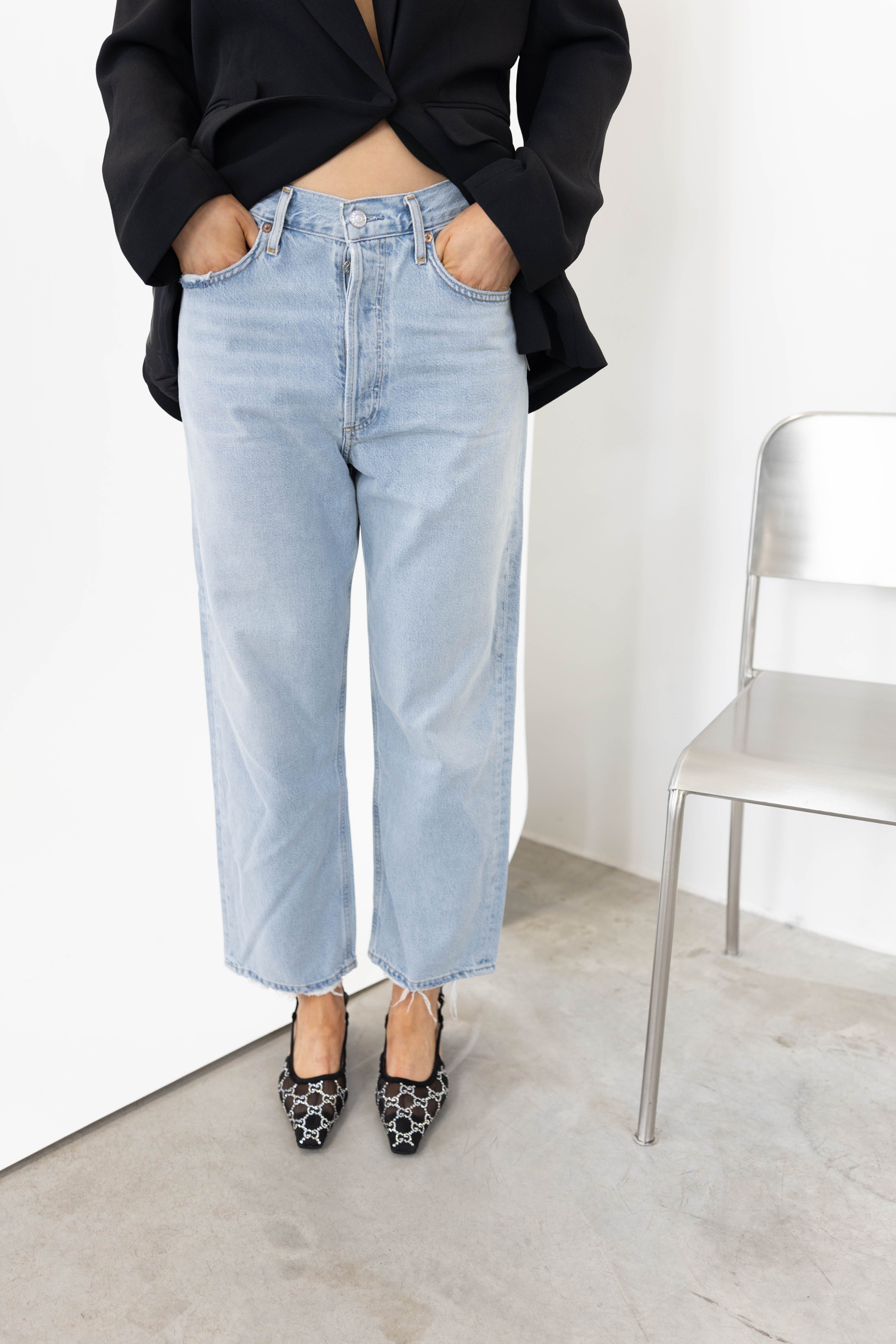 90’S CROP MID RISE LOOSE STRAIGHT IN REPUTATION JEANS AGOLDE 