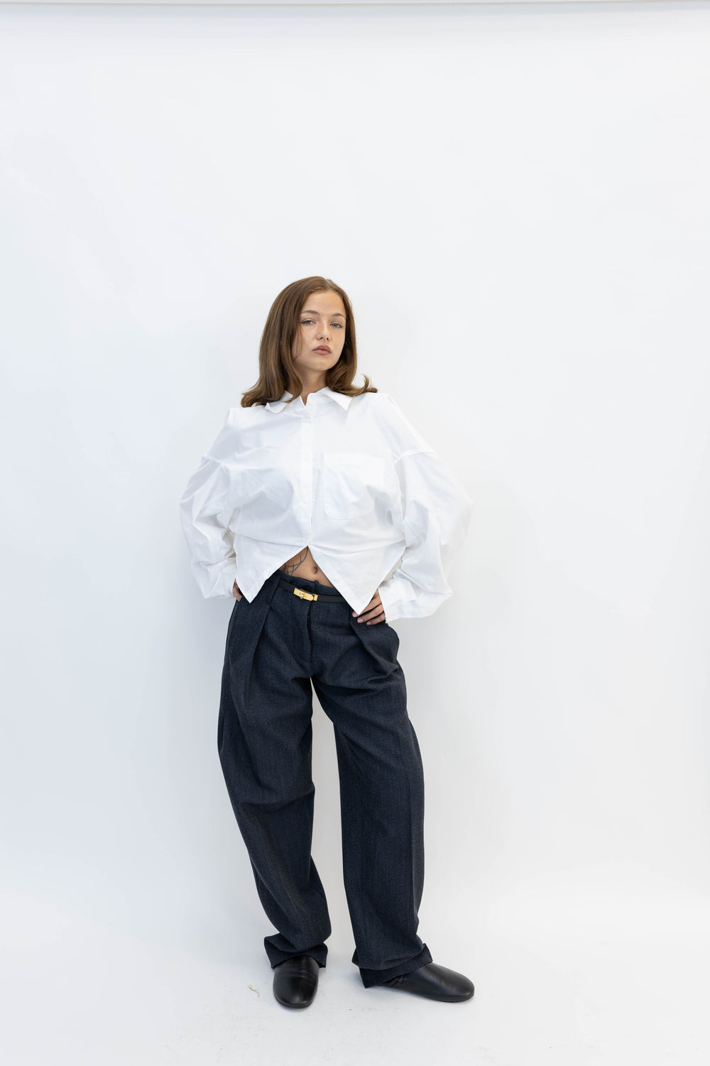 BARISSA PANT IN DARK NAVY GREY PANTS IRO 