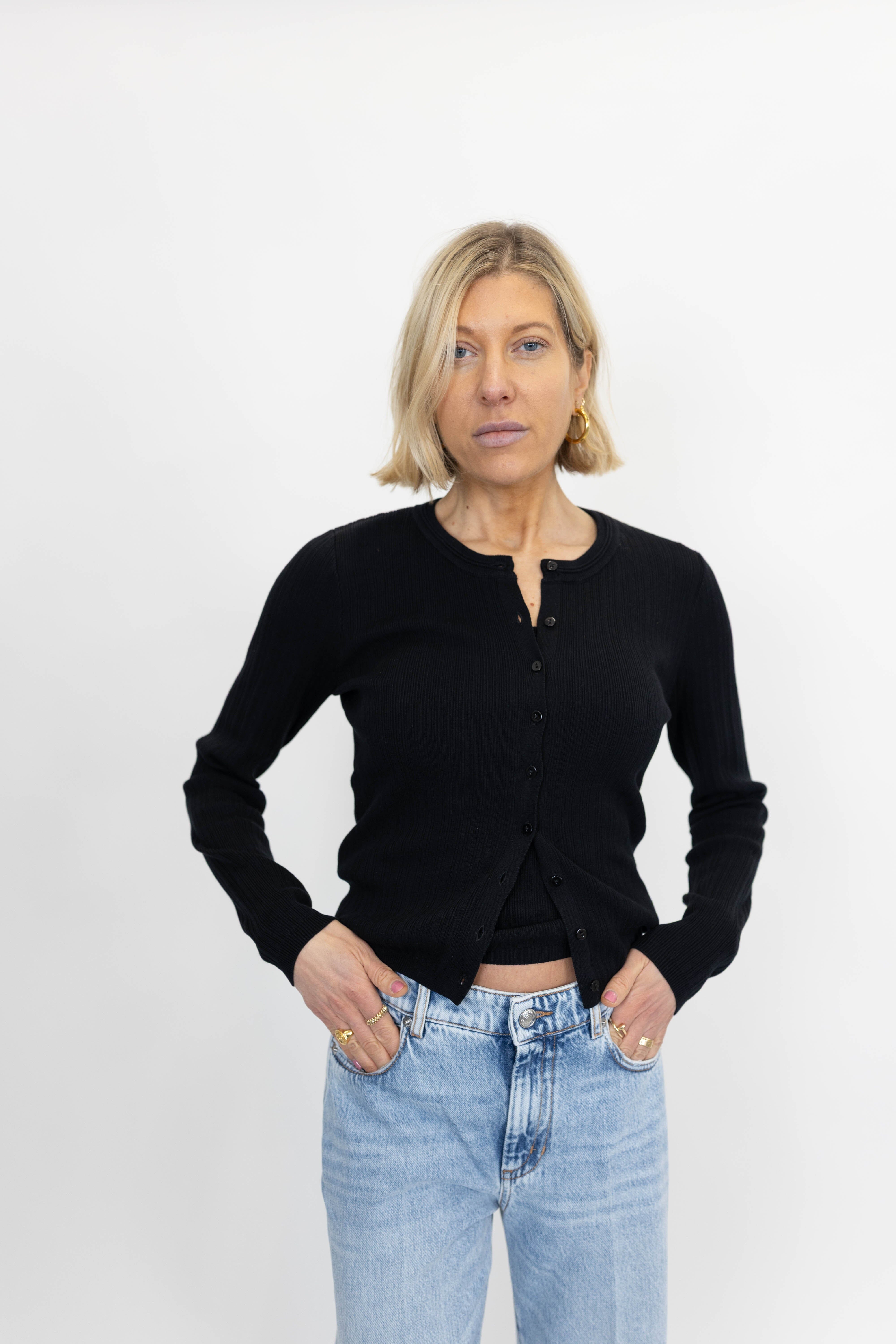 BROOKS KNIT BLOUSE IN BLACK KNIT HERSKIND 