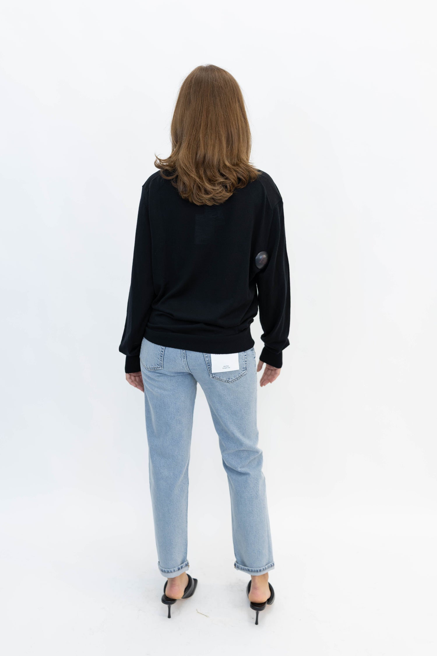 NEW BASIC CREW IN BLACK KNIT RHEA 