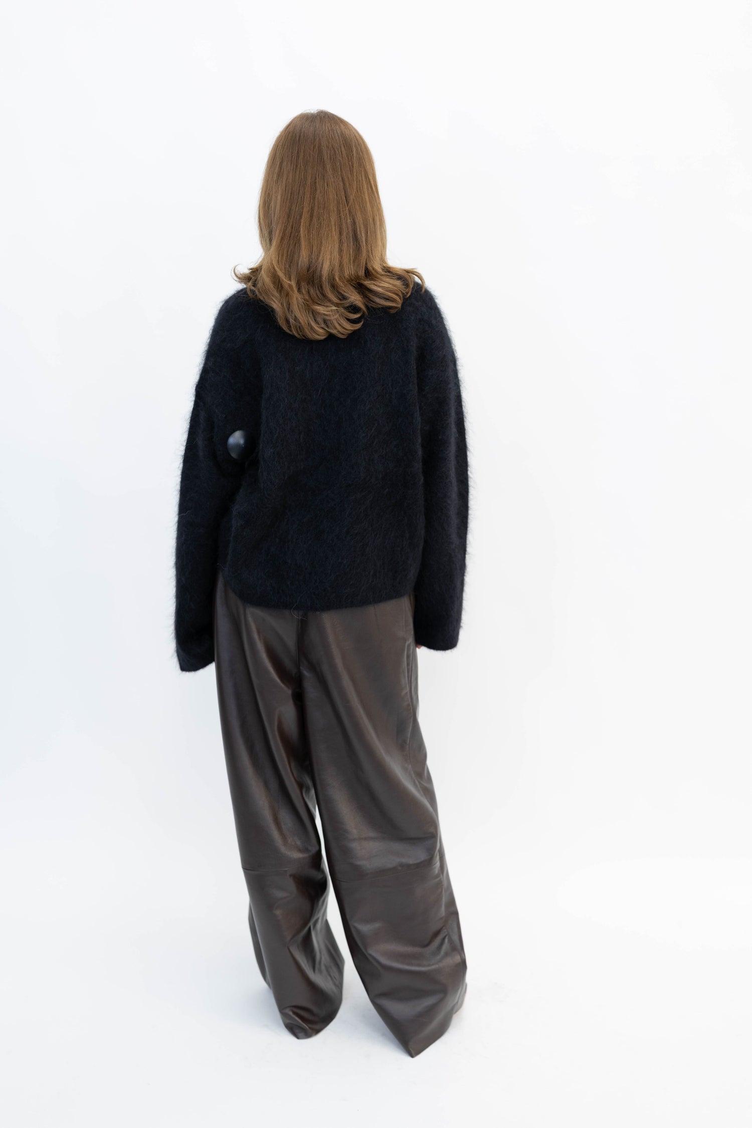 LEATHER PANTS IN BROWN PANT STUDIO CUT 