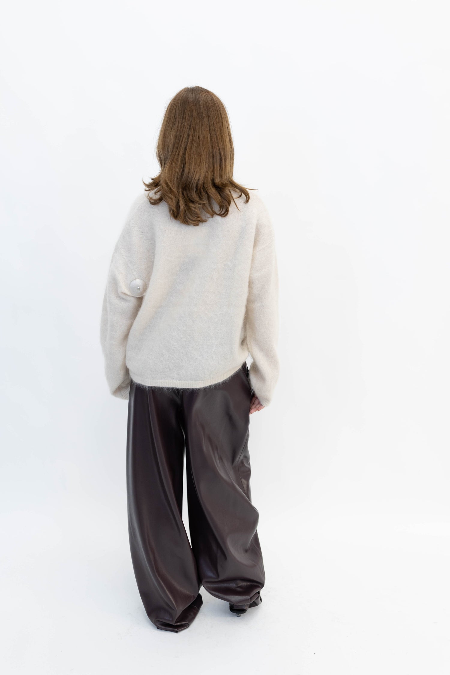 TRACY LOW RISE VEGAN LEATHER IN CABERNET PANTS THE ANDAMANE 