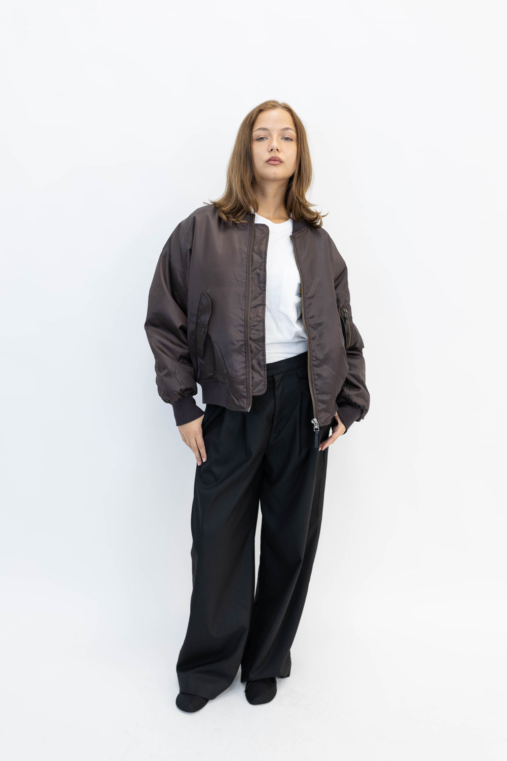 LEON BOMBER IN DARK BROWN BOMBER ANINE BING 
