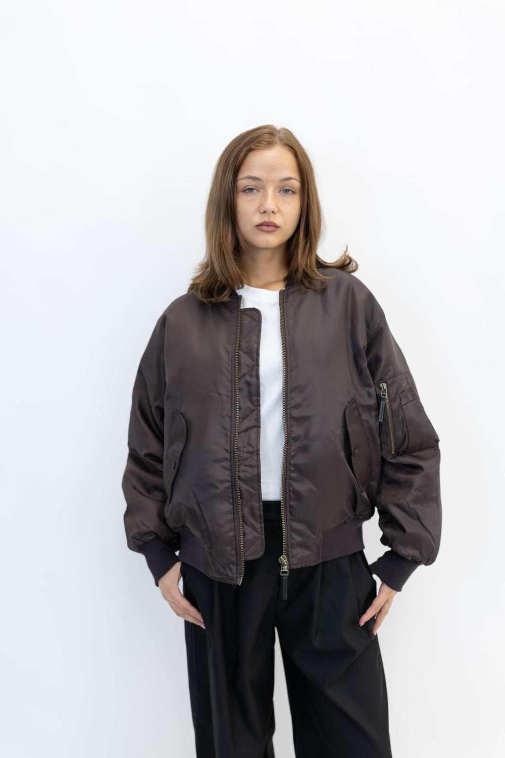 LEON BOMBER IN DARK BROWN BOMBER ANINE BING 