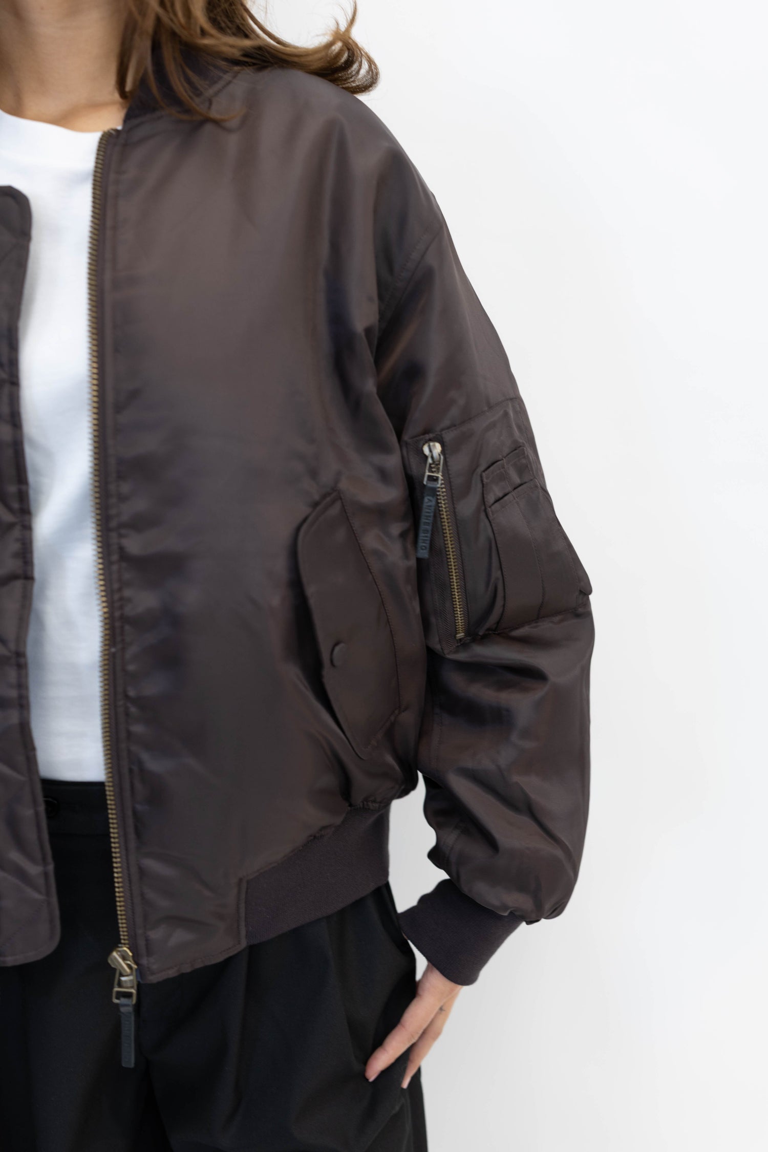 LEON BOMBER IN DARK BROWN BOMBER ANINE BING 