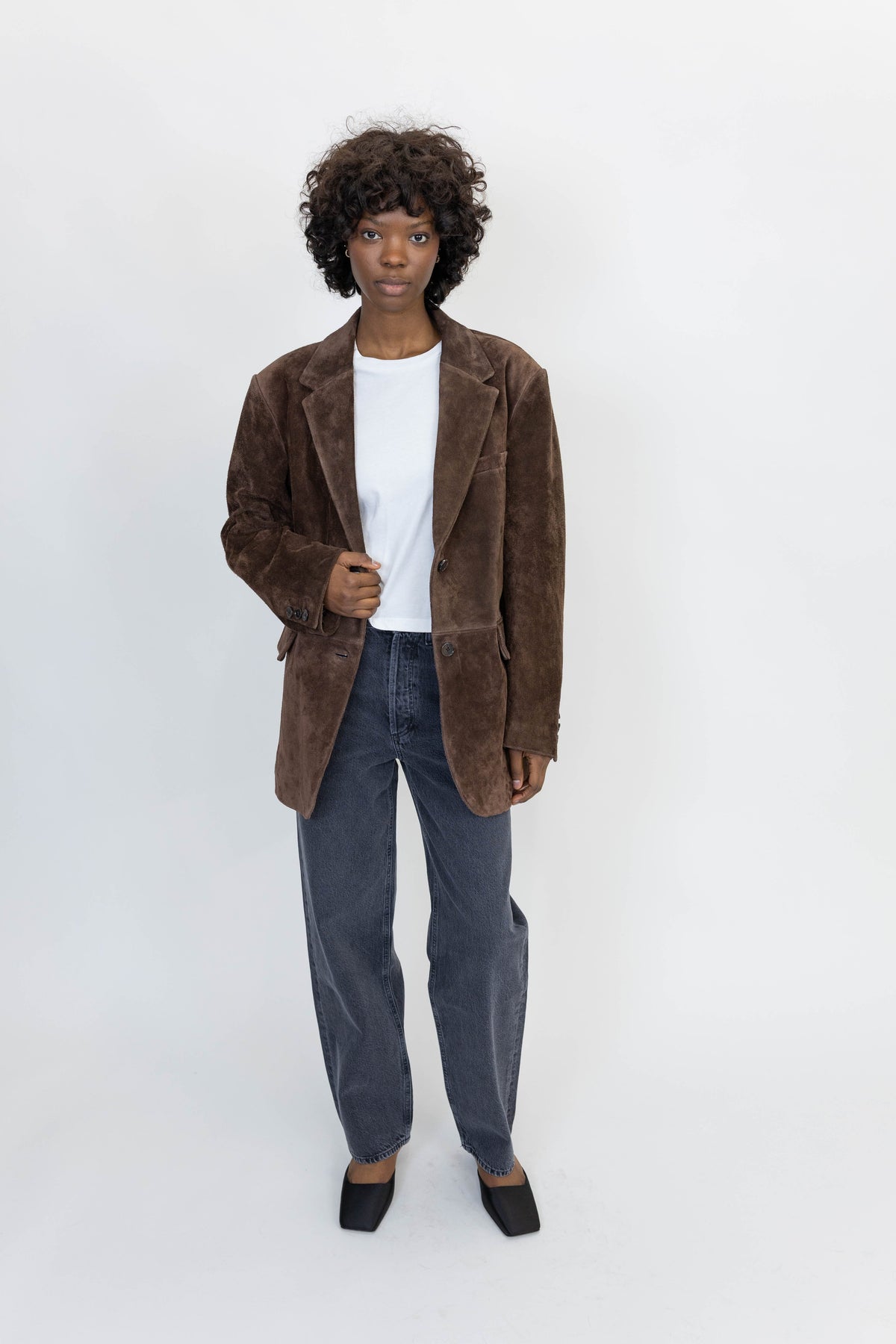 BENNY GRITTY SUEDE BLAZER IN DARK BROWN BLAZER ARMA 