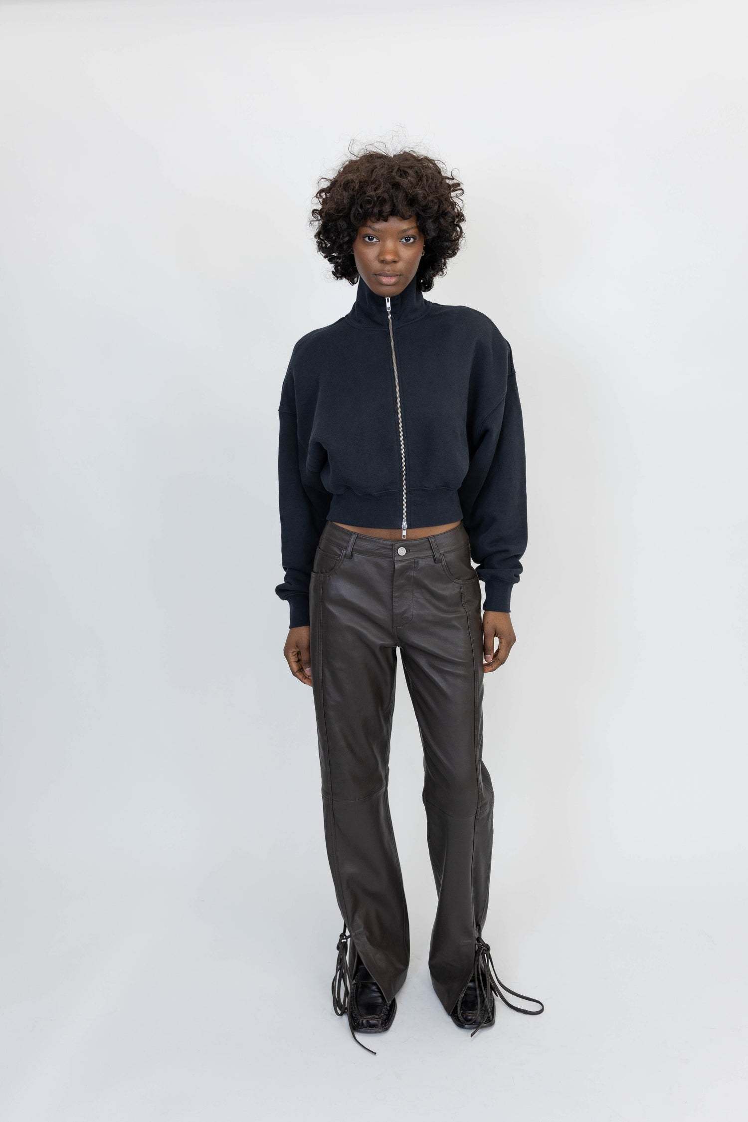 BELLA STRING LEATHER PANTS IN DEEP BROWN PANTS WON HUNDRED 