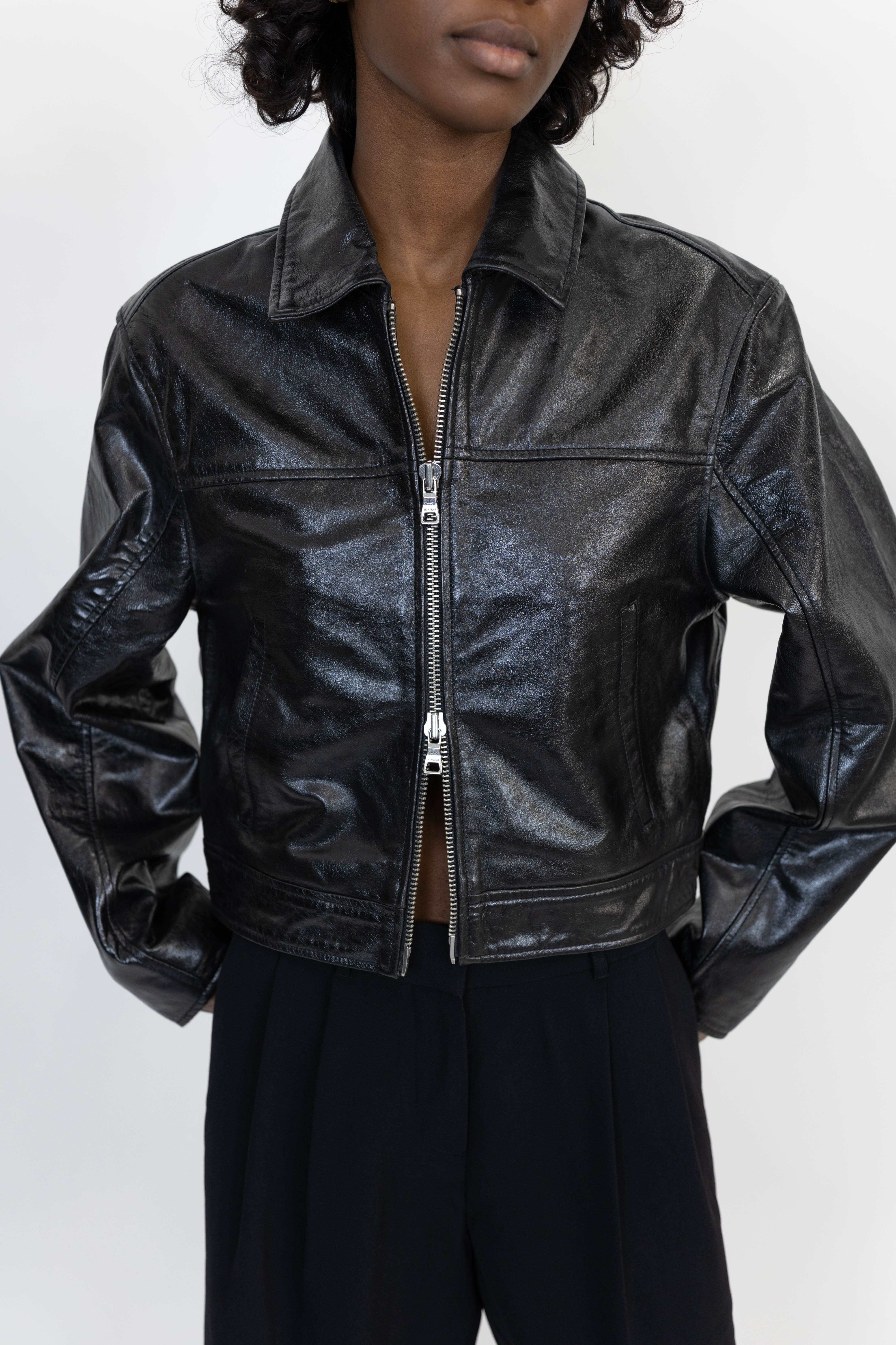 CARO LEATHER JACKET IN BLACK JACKET WON HUNDRED 
