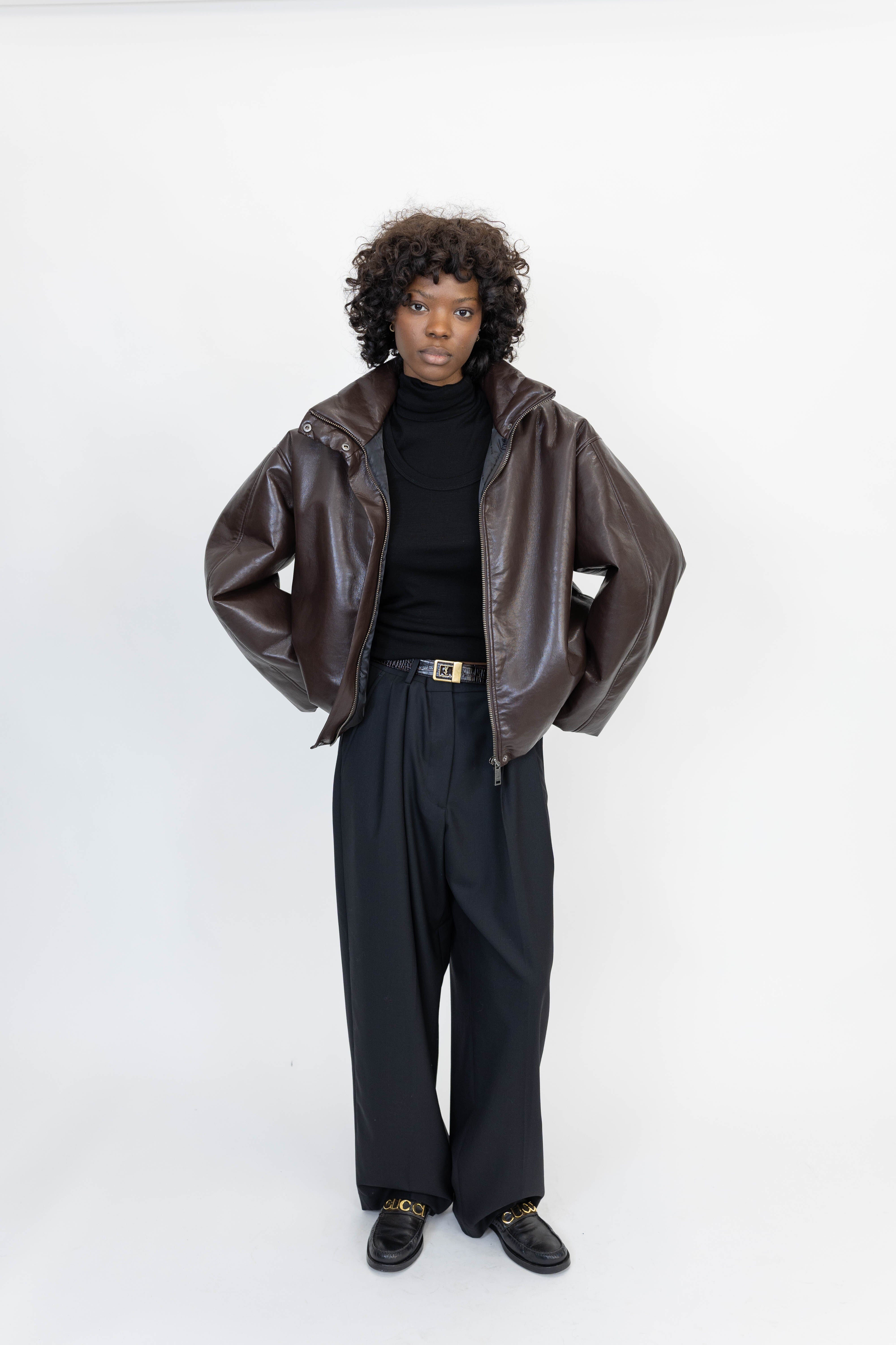 CYRUS JACKET IN DEEP BROWN JACKET ANINE BING 