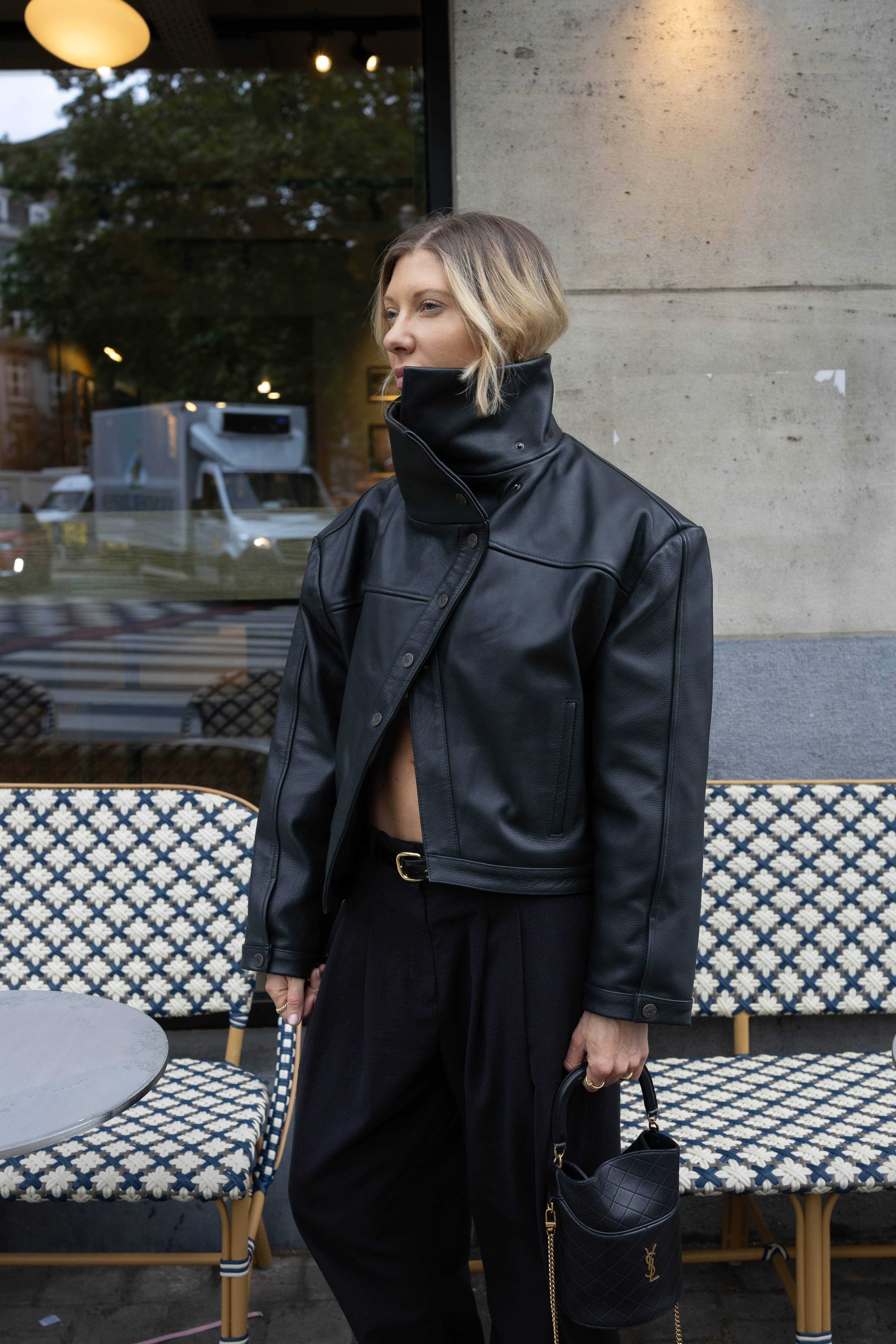 KAIA LEATHER JACKET IN BLACK JACKET WON HUNDRED 