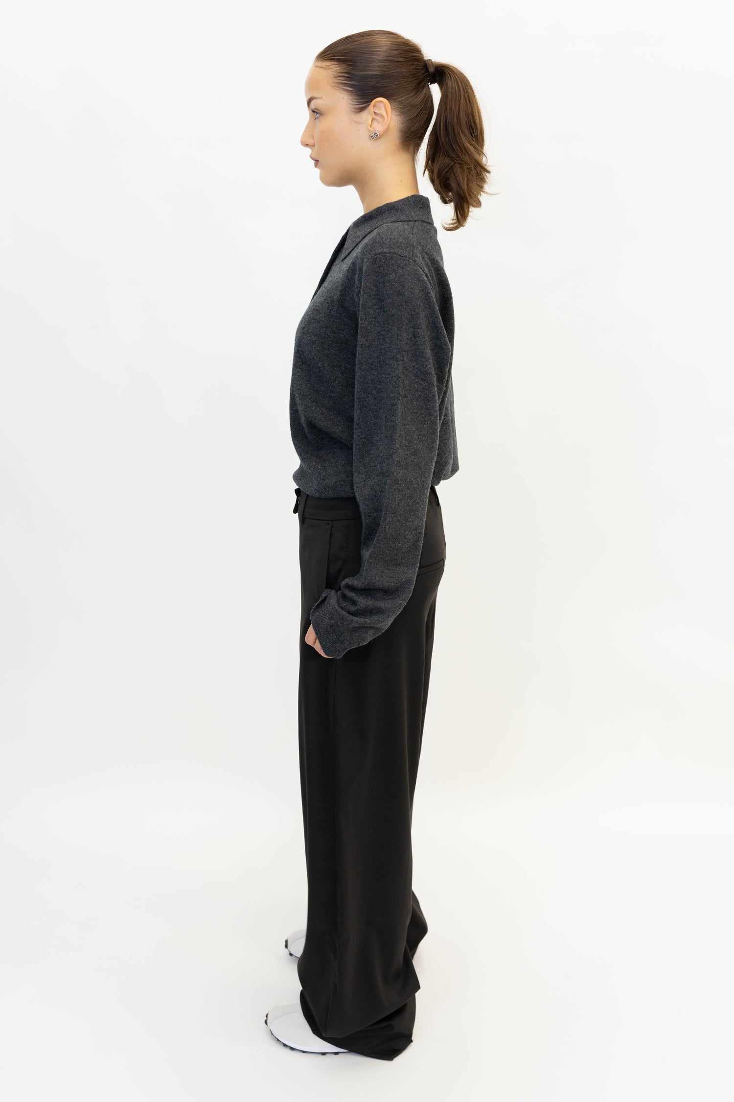 COCOON SUITING PANTS IN BLACK PANTS REMAIN 