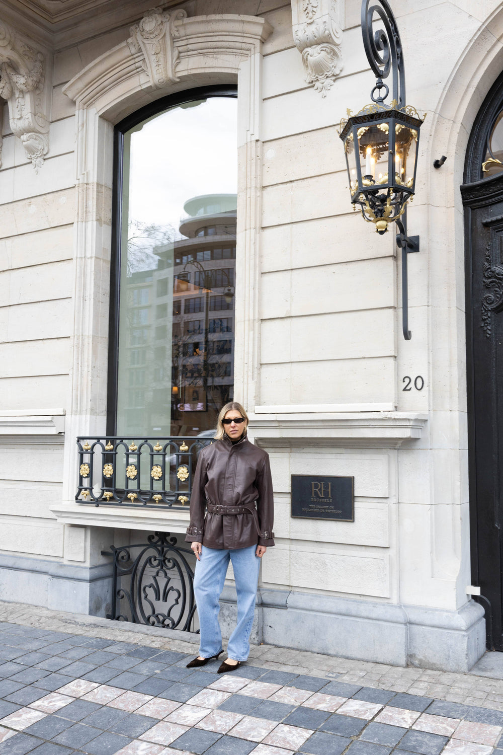 JENNI LEATHER JACKET IN SHAVED CHOCOLATE JACKET OVAL SQUARE 