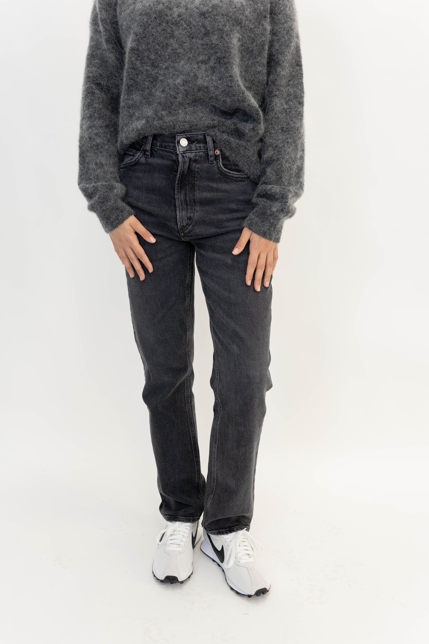 HIGH RISE STOVE PIPE IN METAL JEANS AGOLDE 