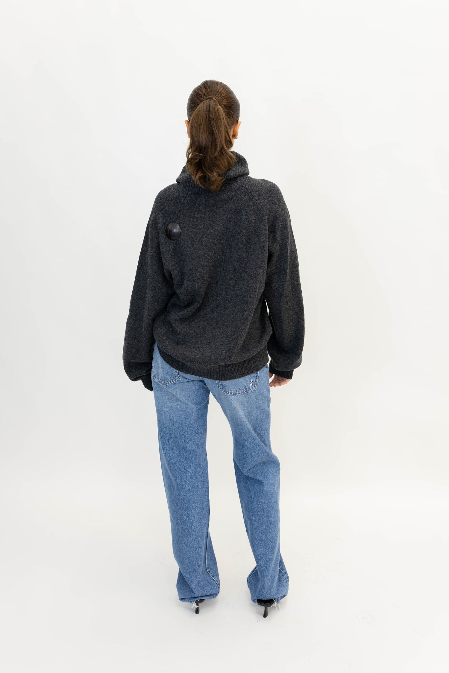 MANZIGZ WOOL ROLLNECK NOOS IN DEEP GRAPHITE PULLOVER GESTUZ 