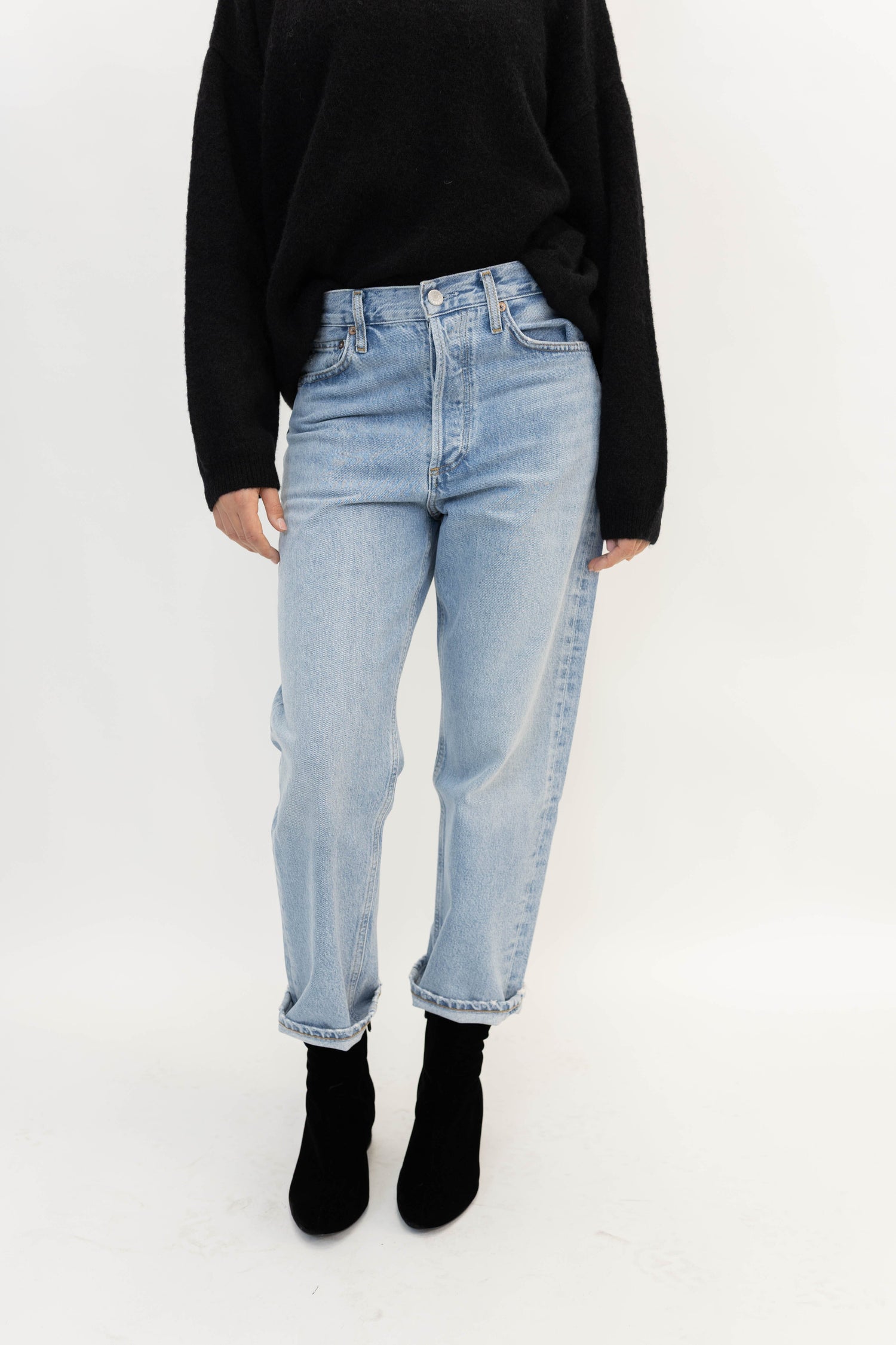 90'S PINCH WAIST CROP IN RIPPLE JEANS AGOLDE 