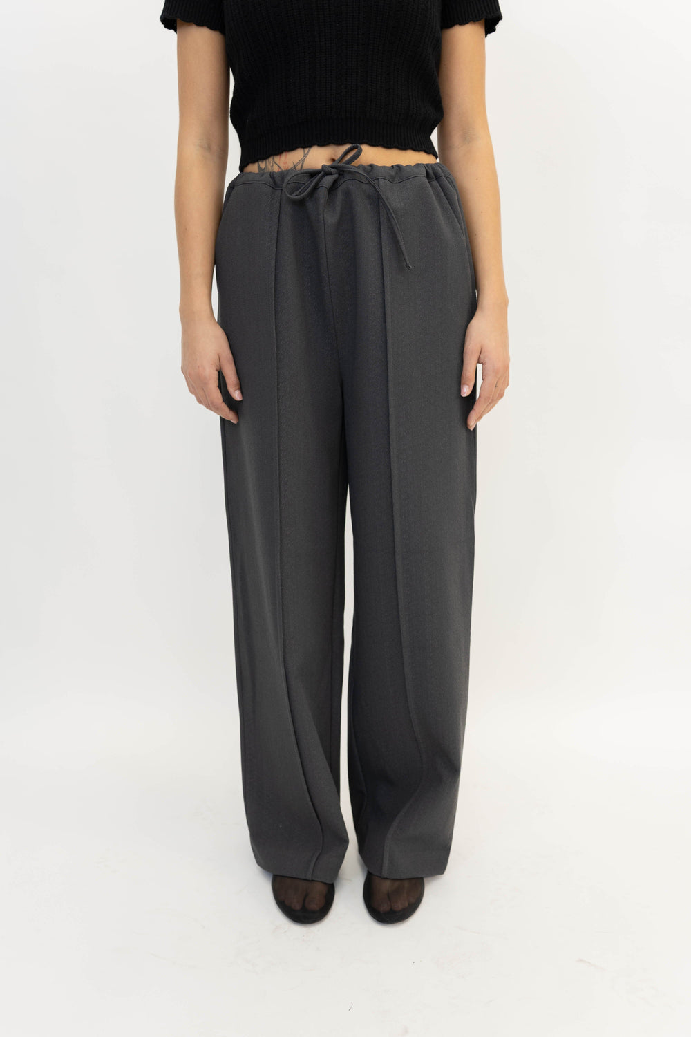 COULISSE BOYFRIEND PANTS IN DARK GREY PANTS LA PISCINE 