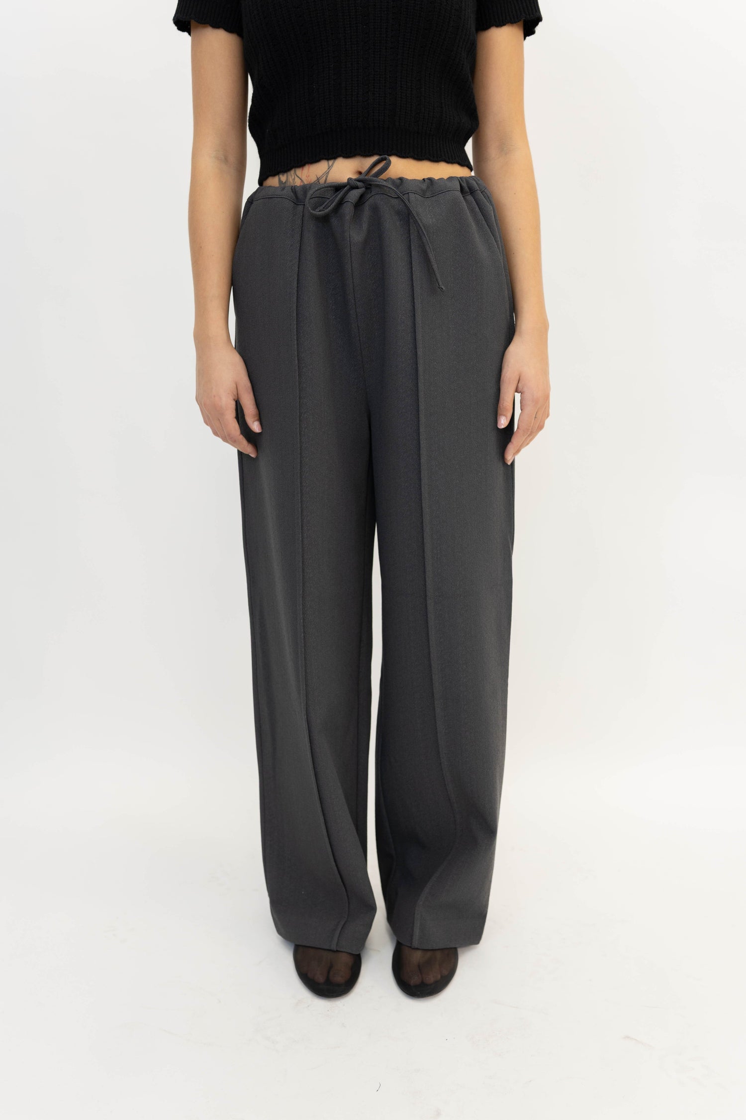 COULISSE BOYFRIEND PANTS IN DARK GREY PANTS LA PISCINE 