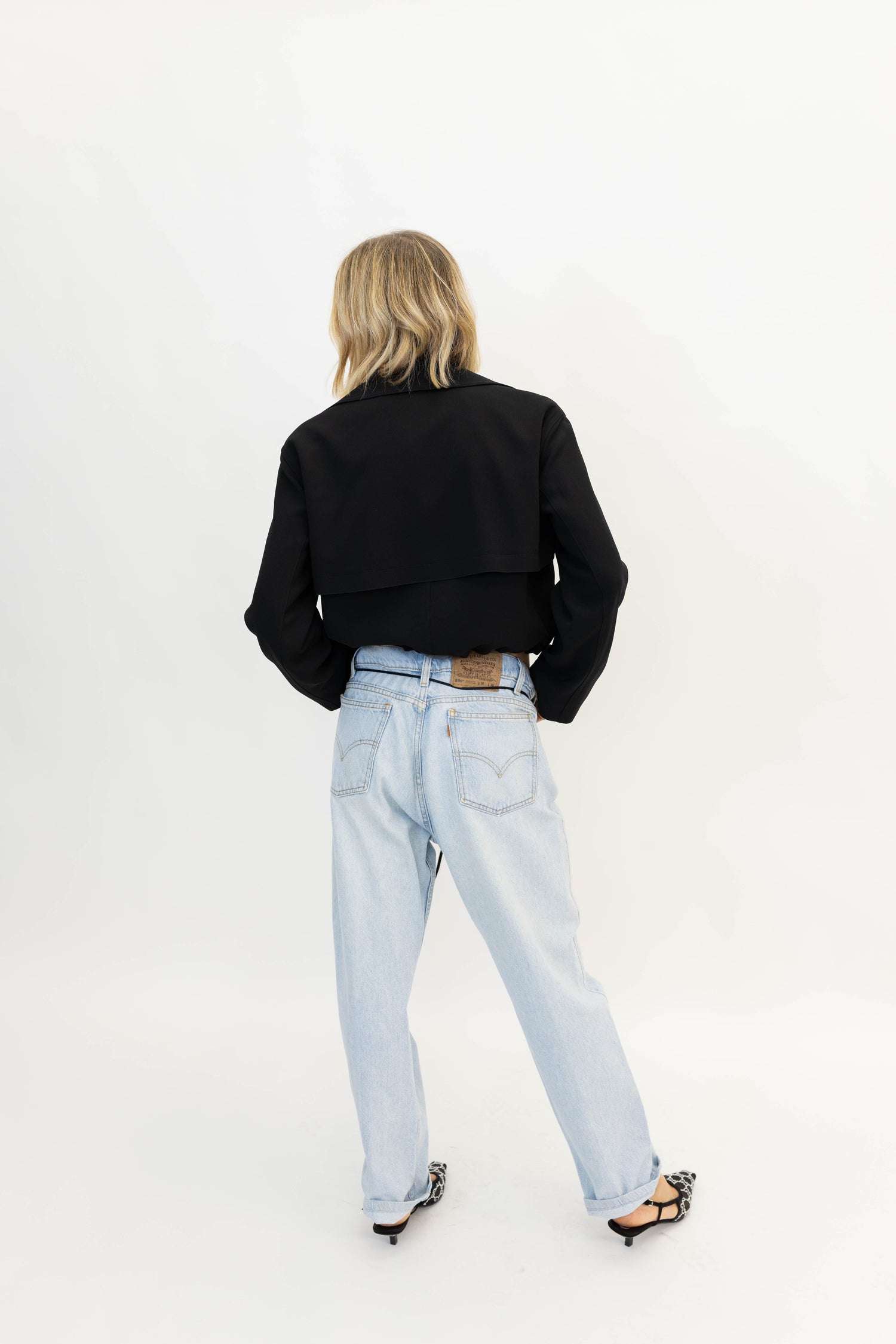 JACKET WITH ADJUSTABLE WAIST IN BLACK JACKET THEORY 