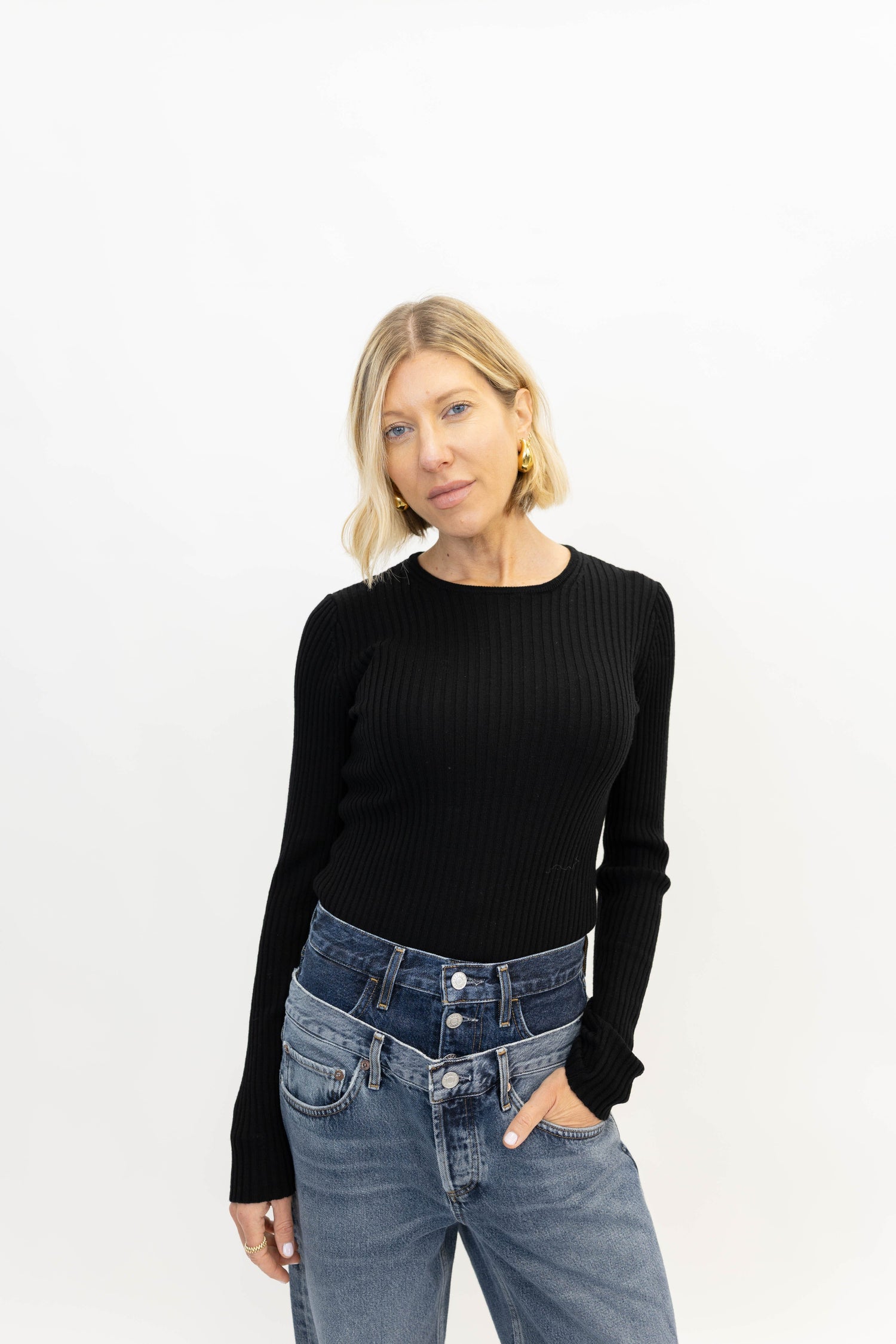 CAMB BLOUSE MERINO WOOL IN BLACK KNIT HERSKIND 