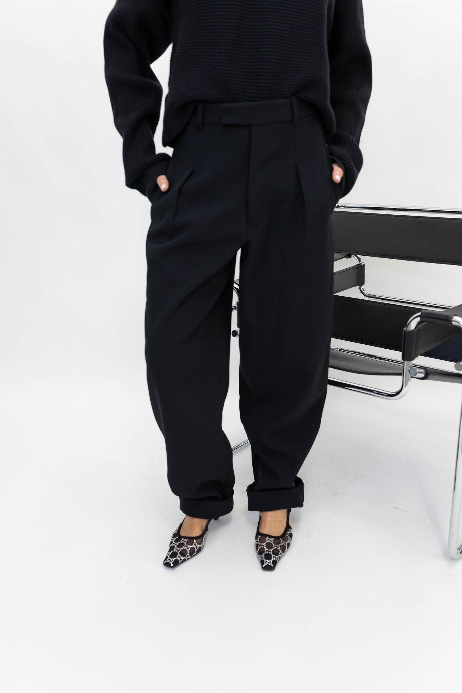 PSALM BOYISH HEAVY CREPE PANTS PANTS KURE 
