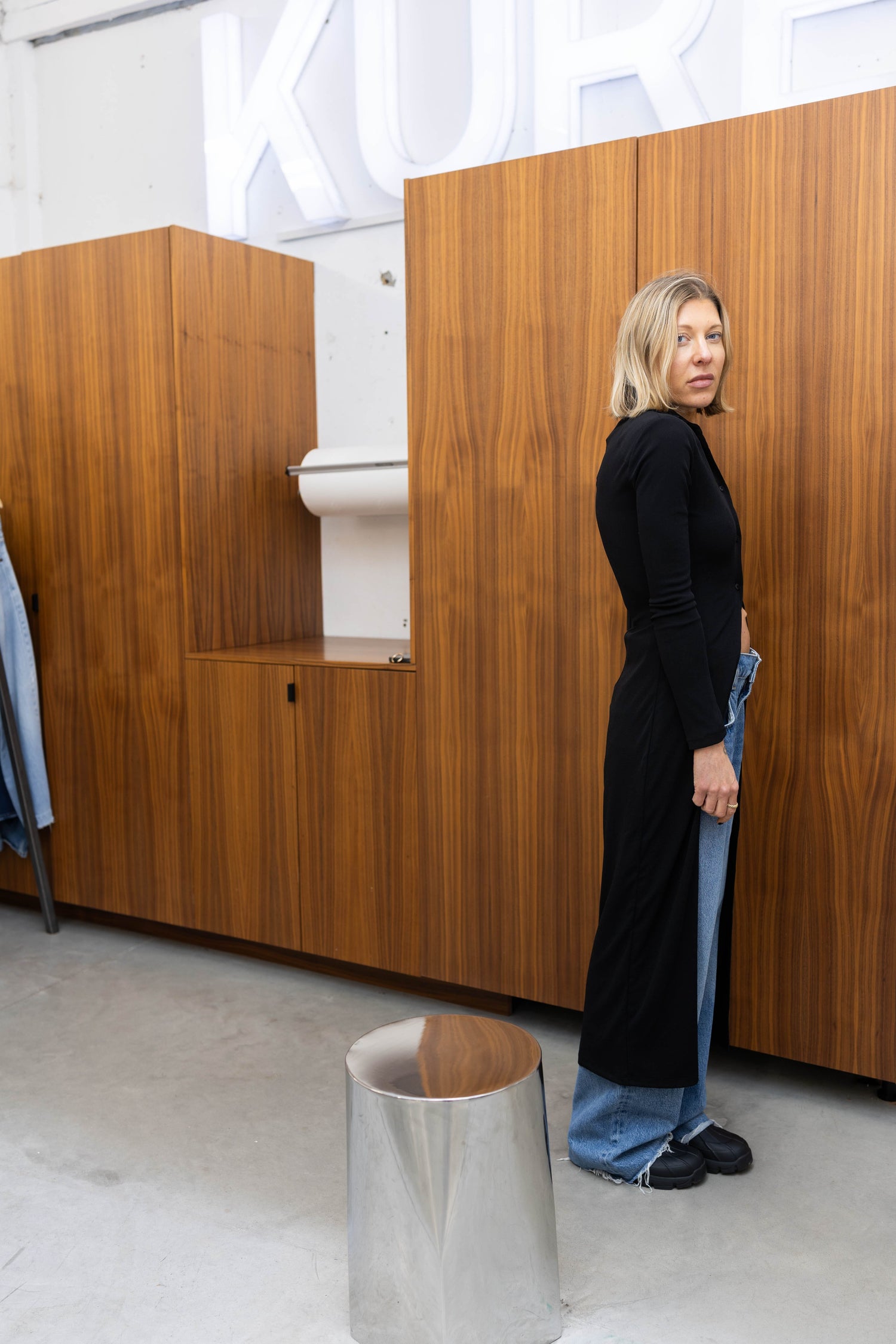 DHARA BUTTON UP DRESS IN BLACK DRESS NANUSHKA 