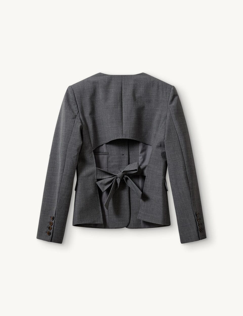 GRAND BACK BLAZER IN GREY MELANGE BLAZER THE GARMENT 