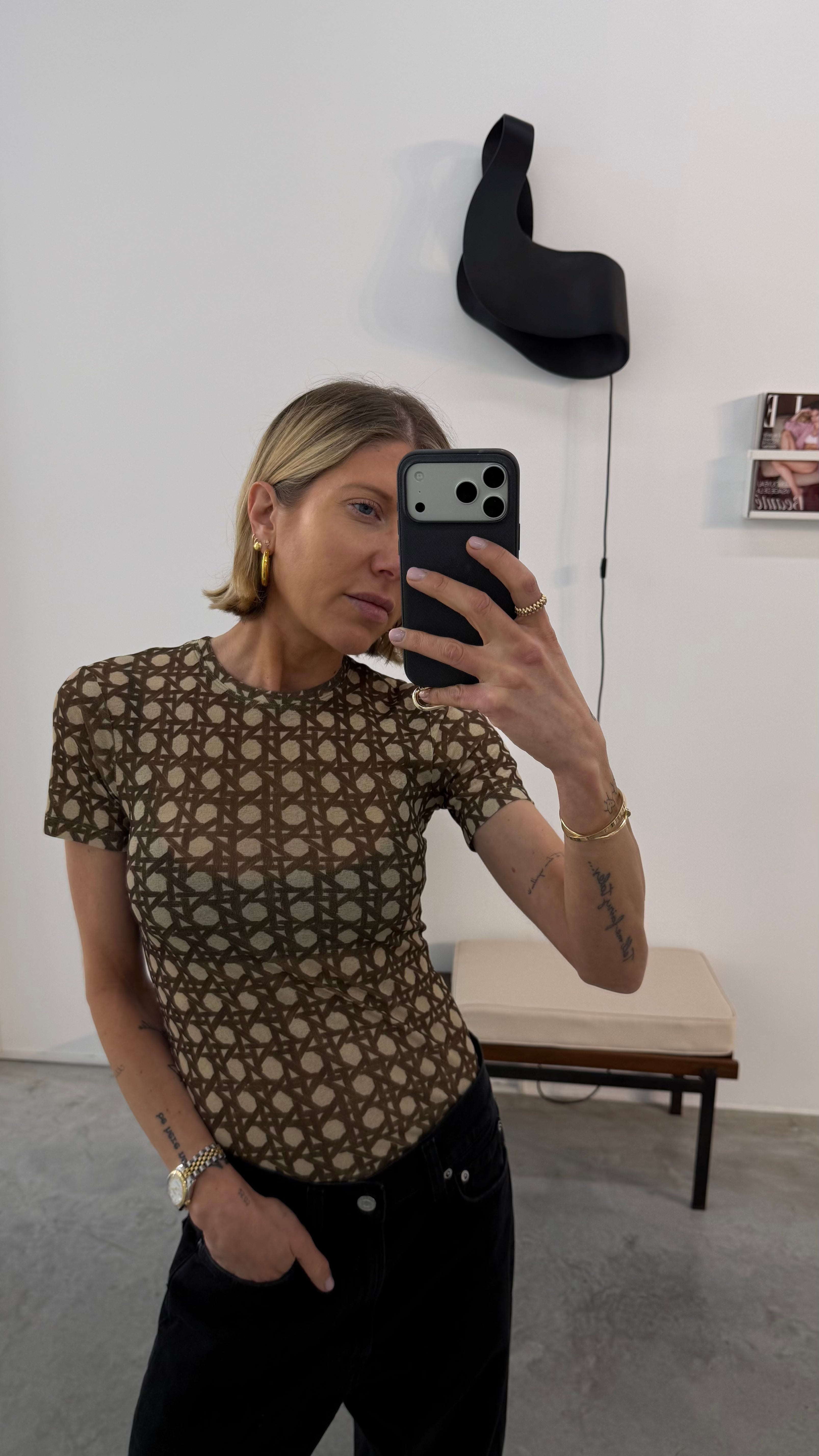 DARCY JERSEY IN RATTAN POLKA TOP NANUSHKA 