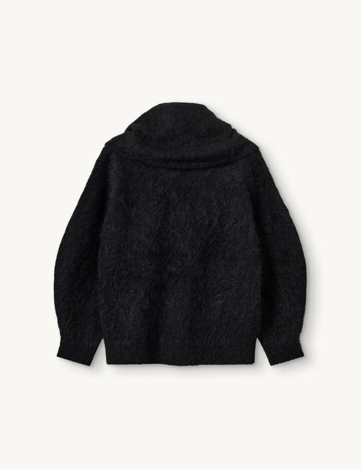 ROMA NECK SWEATER BLACK KNIT THE GARMENT 