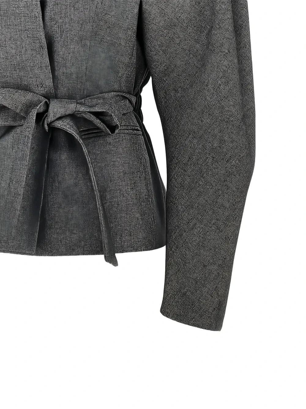 MARGAUX ROUNDED SHOULDER JACKET IN GREY JACKET THE ANDAMANE 