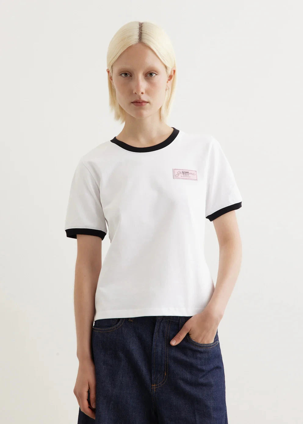 HEAVY COTTON FITTED T-SHIRT T-SHIRT GANNI 