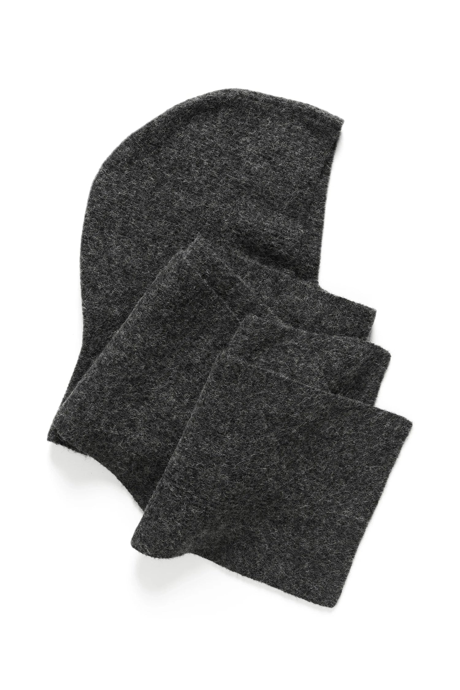 GESTUZ-ALPHA WOOL HOODSCARF-CHARCOAL MELANGE HOODSCARF GESTUZ 