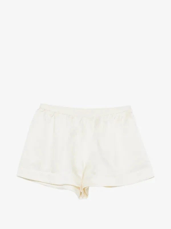 SILK SHORTS IN IVORY SHORT SOFT GOAT 