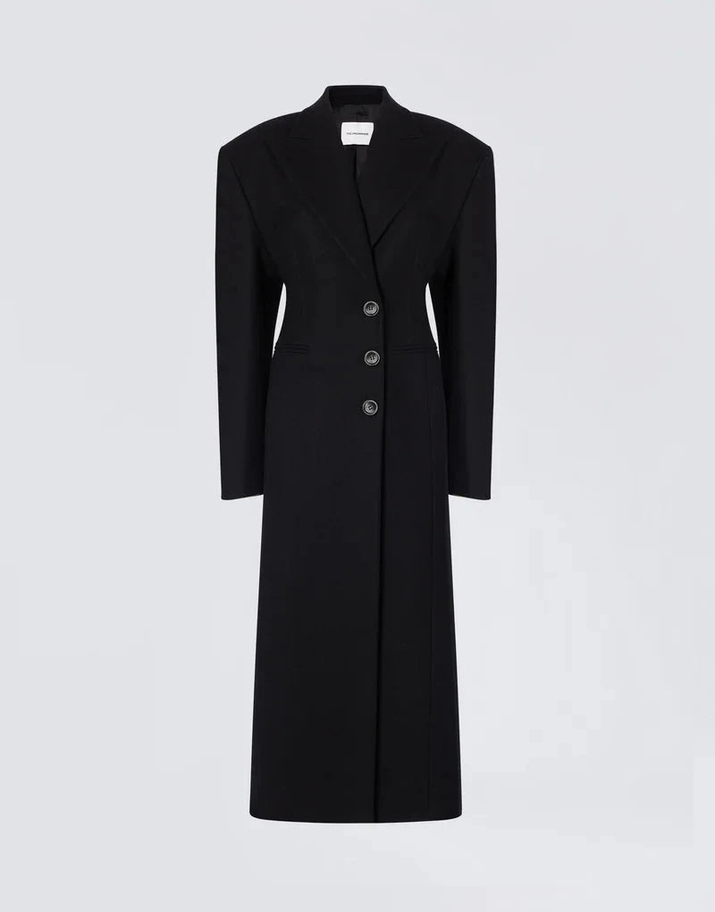 THE ANDAMANE-OTTAVIA HOURGLASS COAT-BLACK COAT THE ANDAMANE 