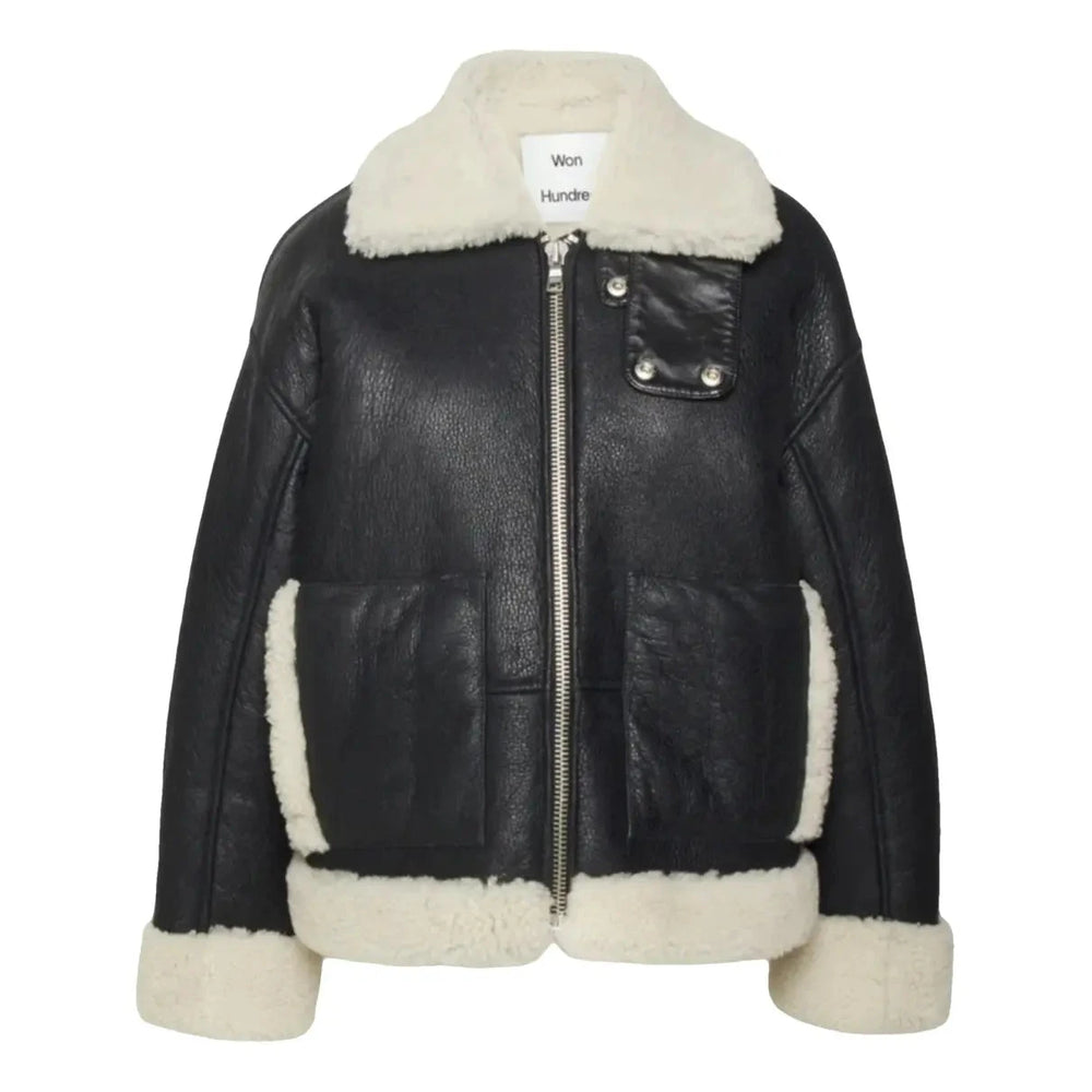 BRIELLA CROPPED LEATHER JACKET JACKET WON HUNDRED 