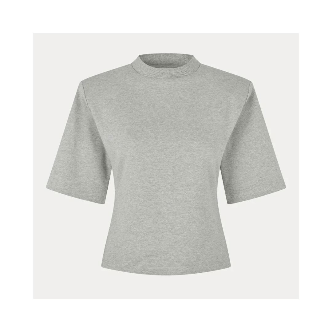 LANA TEE IN GREY MELANGE TEES OVAL SQAURE 