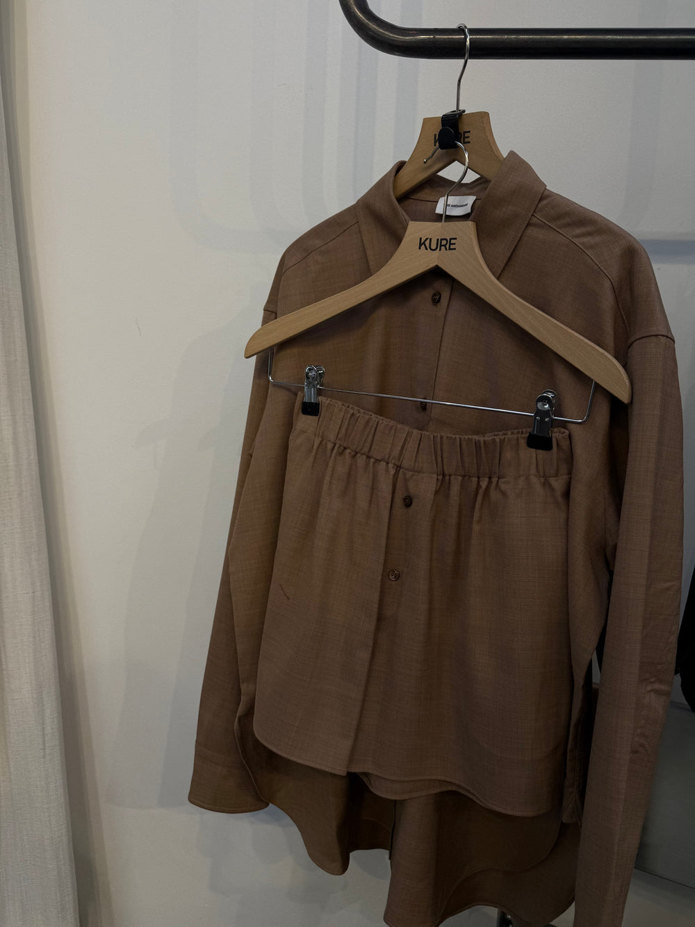THE ANDAMANE-GEORGIANA SET-CARAMEL SHIRT THE ANDAMANE 