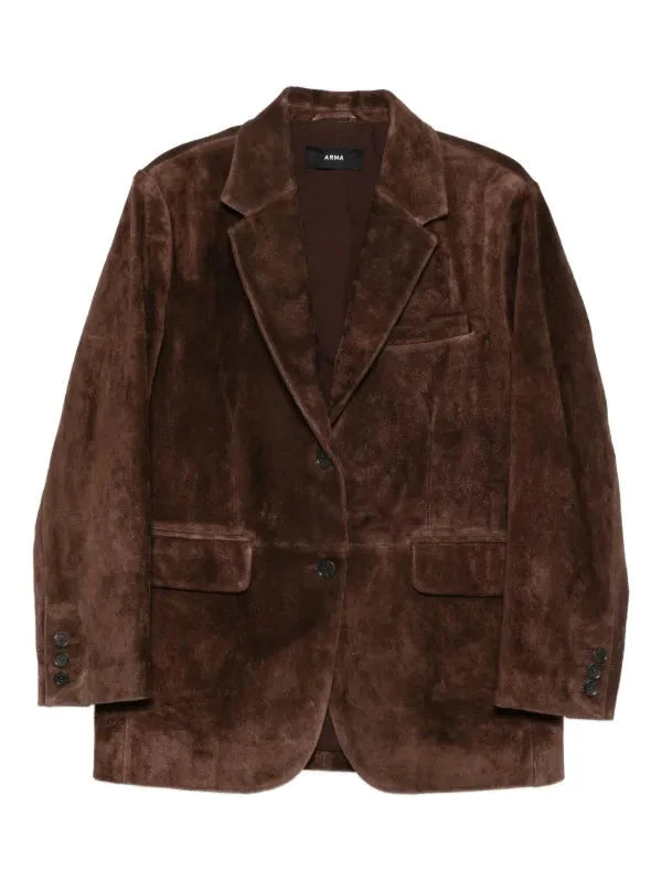 BENNY GRITTY SUEDE BLAZER IN DARK BROWN BLAZER ARMA 