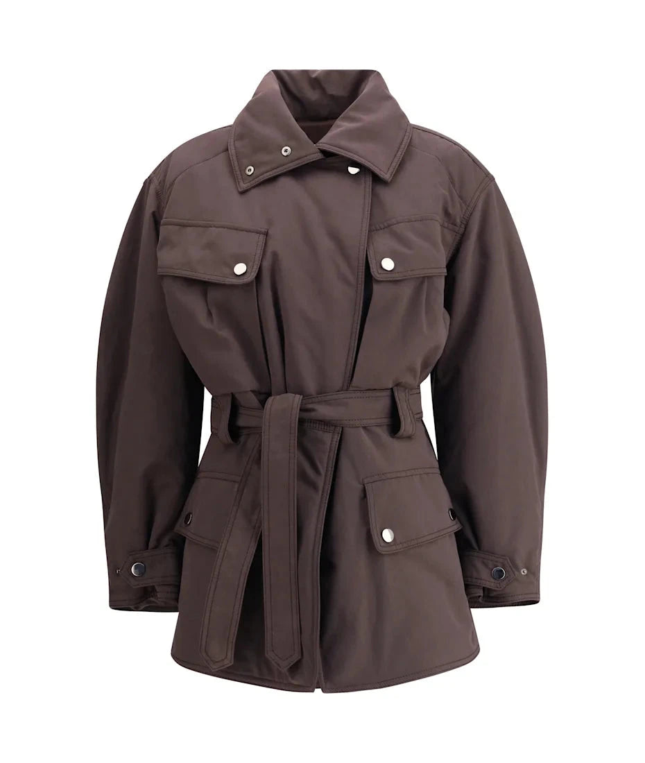 XANDRA MILITARY JACKET IN DARK BROWN JACKET THE ANDAMANE 
